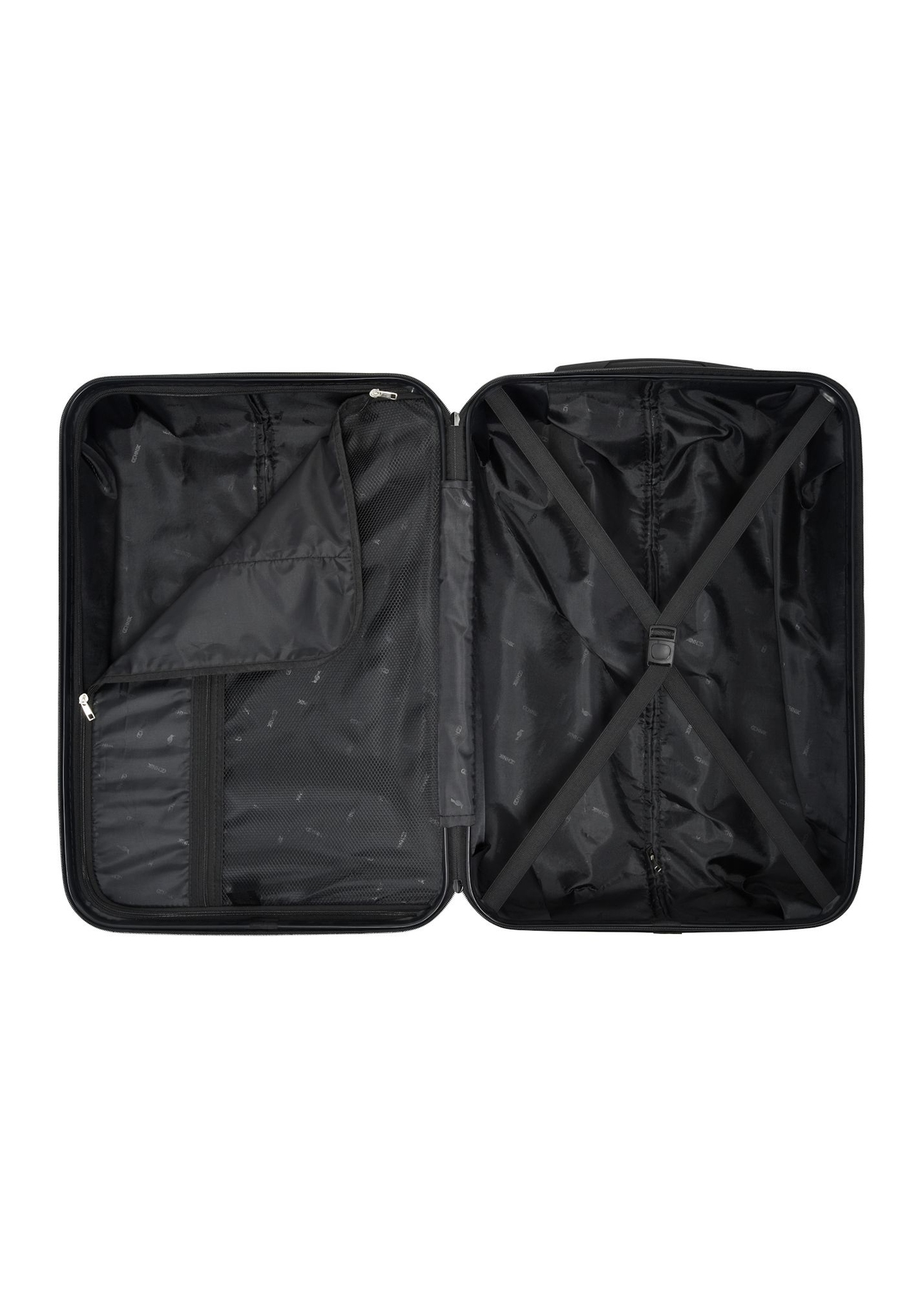 Середня валіза на колесах WALAB-0067-0X-24(W26), вигляд виробу всередині на білому тлі.