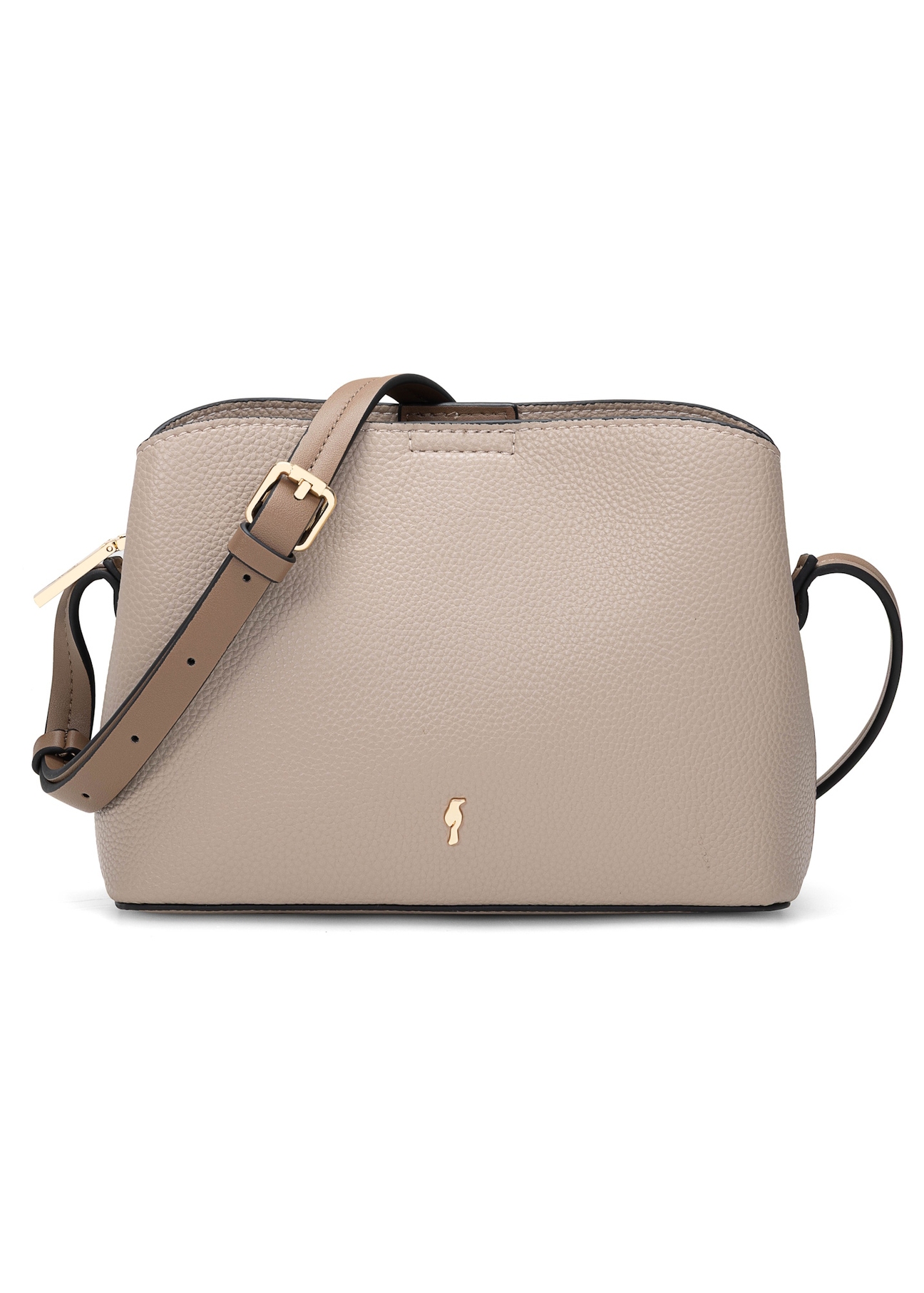 Бежева маленька жіноча сумочка TOREC-0768-1B(W26), вигляд виробу спереду на білому тлі.