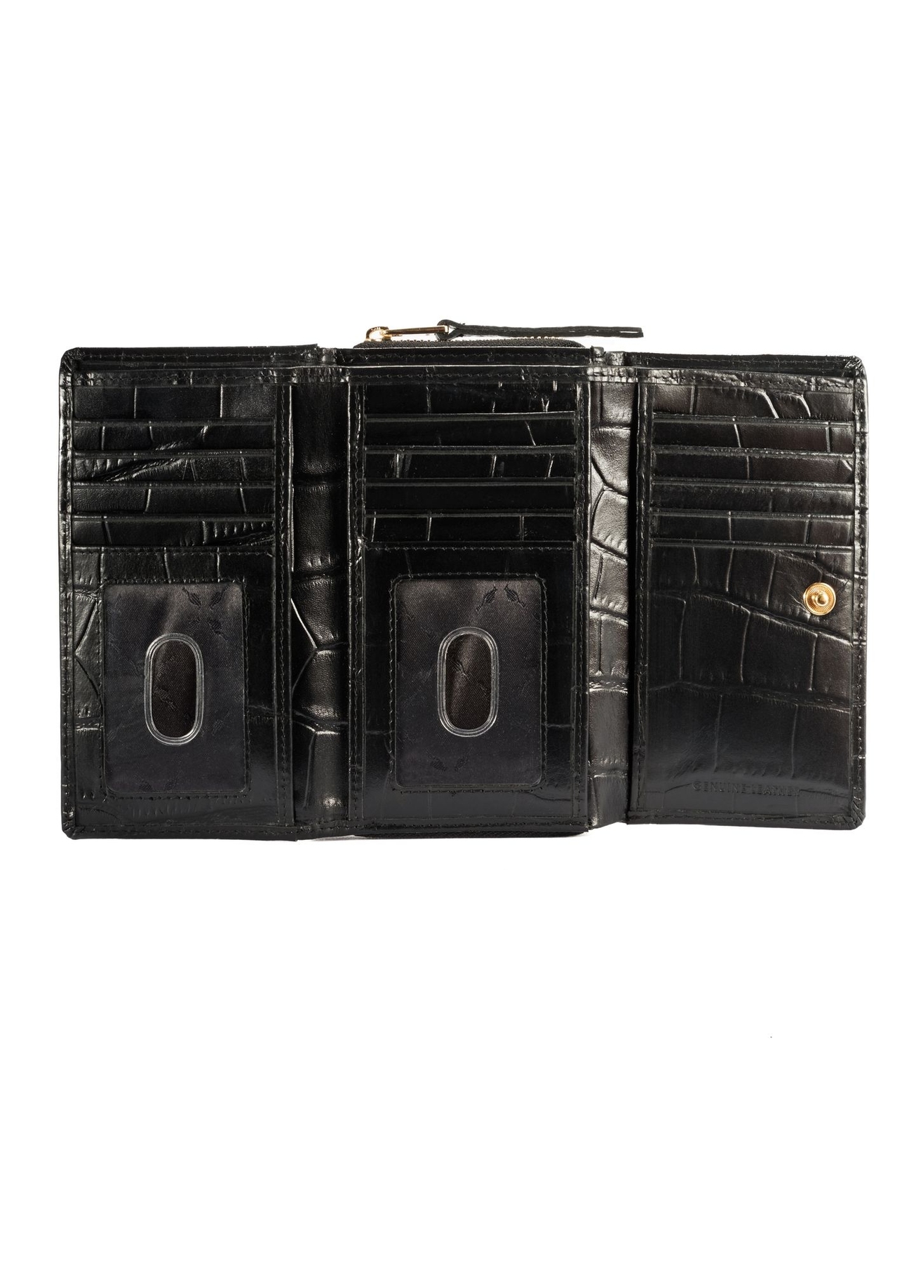 Średni skórzany portfel damski croco PORES-0907-9G(Z26)