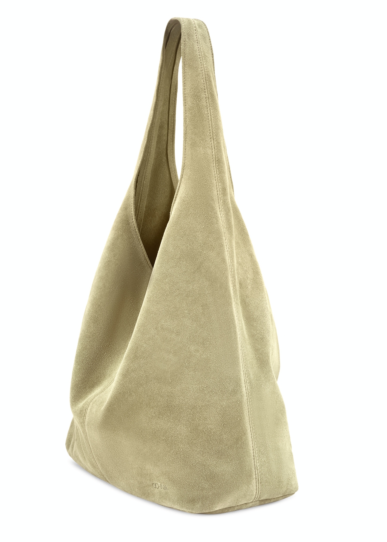 Жіноча сумка-шопер із замші кольору шавлії TORES-1177-8F(W26), діагональний вигляд виробу на білому тлі.