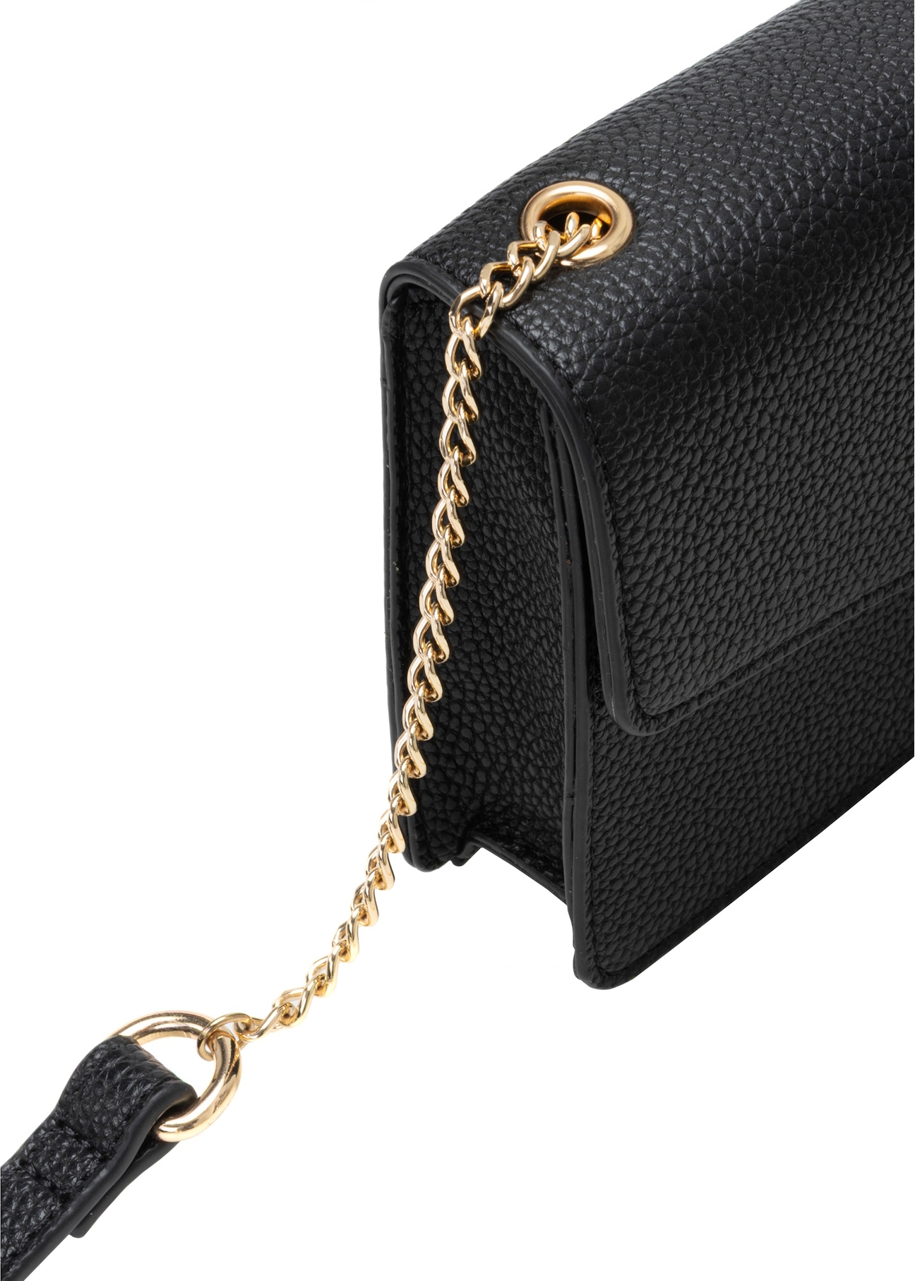 Чорна маленька жіноча сумочка TOREC-1141-9I(W26), крупний план деталі виробу на білому фоні.