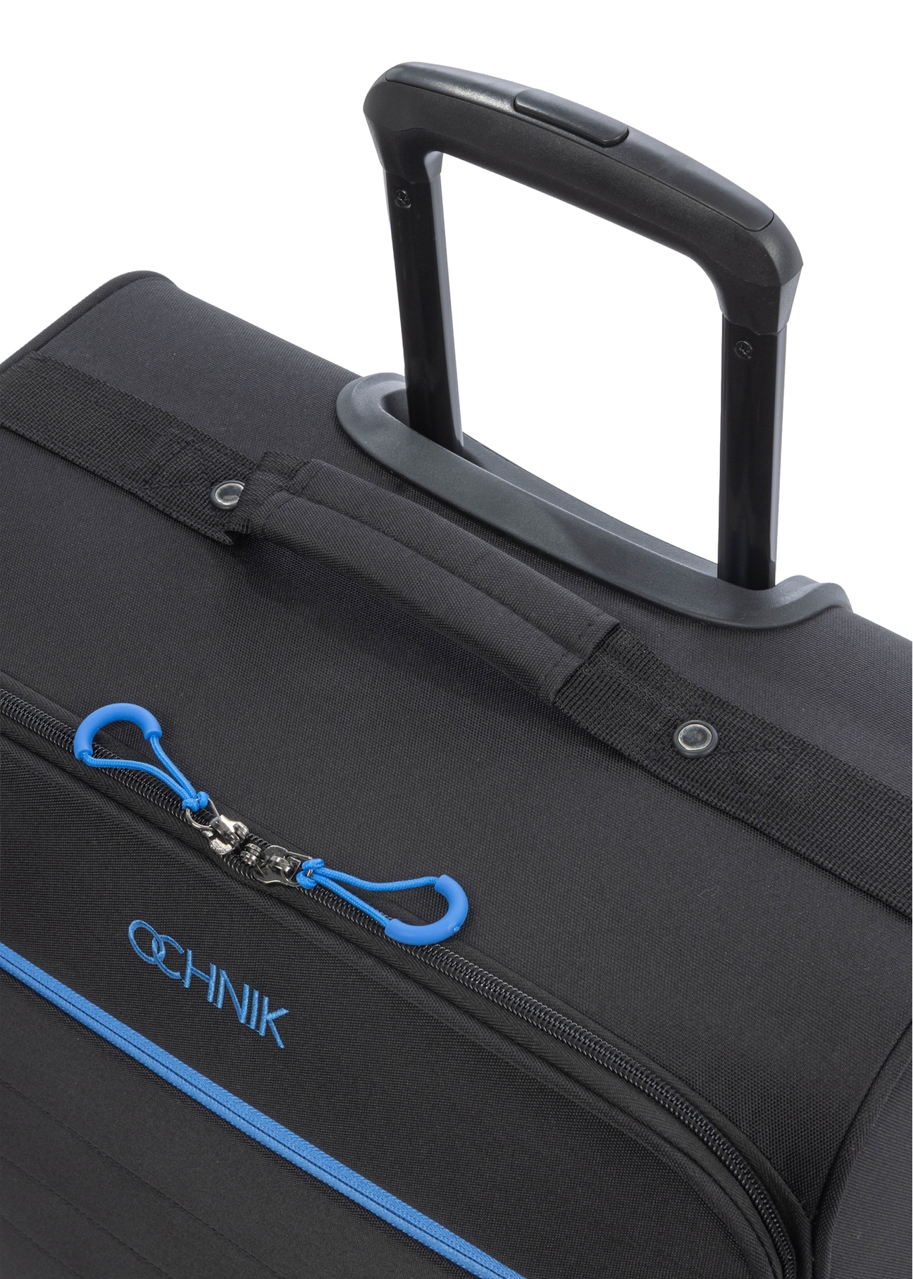 Комплект валіз на колесах 19"/24"/28" WALNY-0045-99(W26), вигляд ручки виробу на білому фоні.