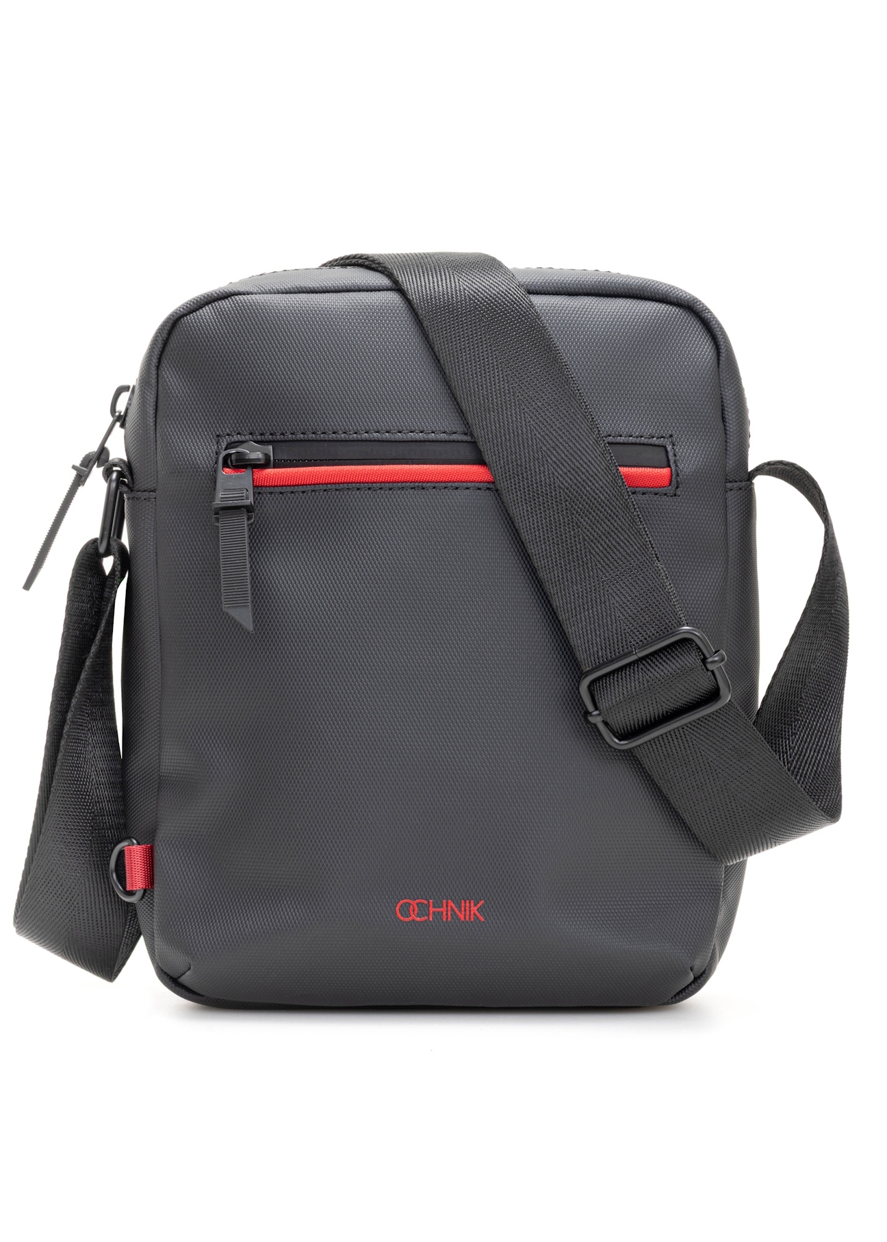 Чорна чоловіча сумка TORMN-0400-9J(W26), вигляд виробу спереду на білому тлі.