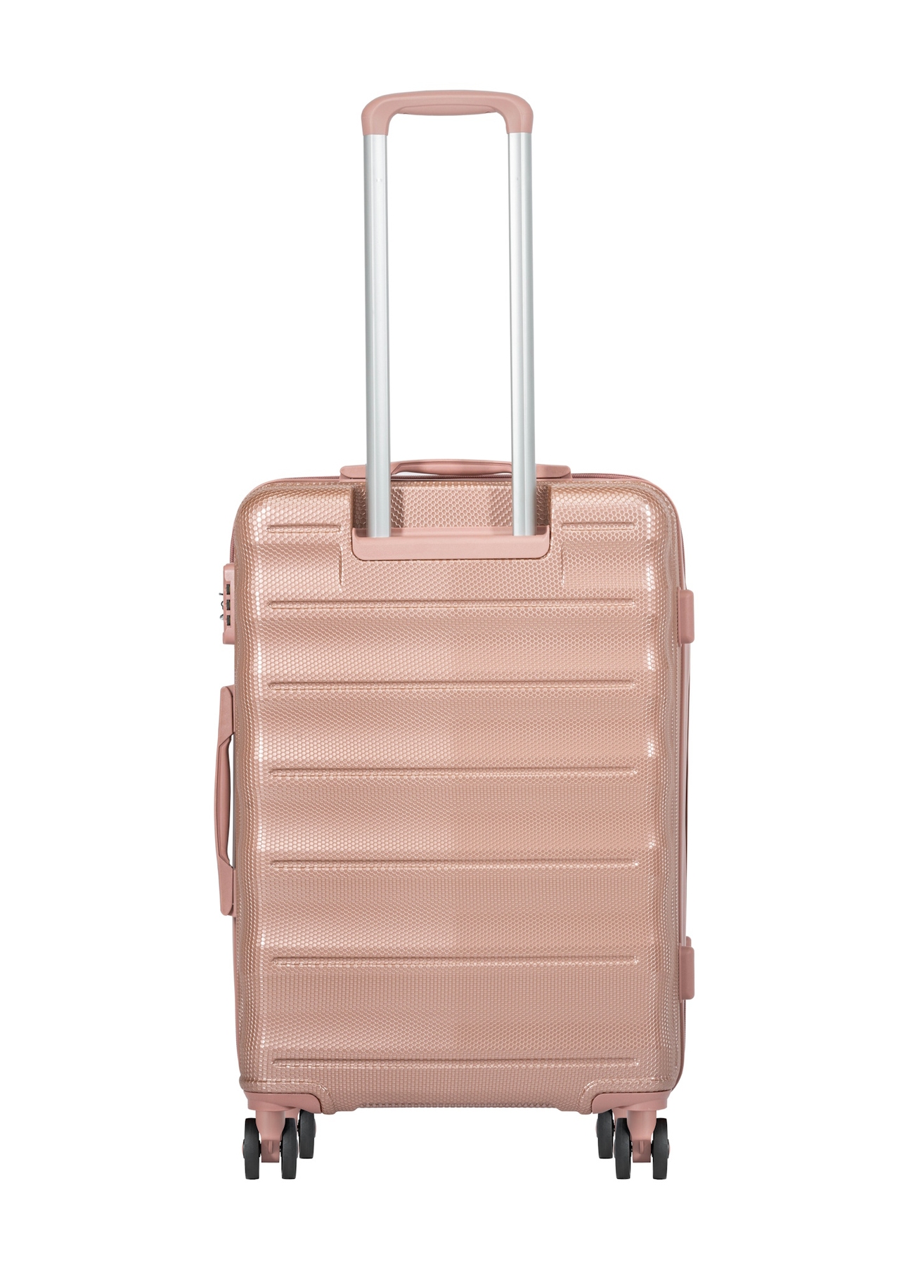 Середня валіза на колесах WALPC-0015-5B-24(W26), вигляд виробу ззаду на білому фоні.