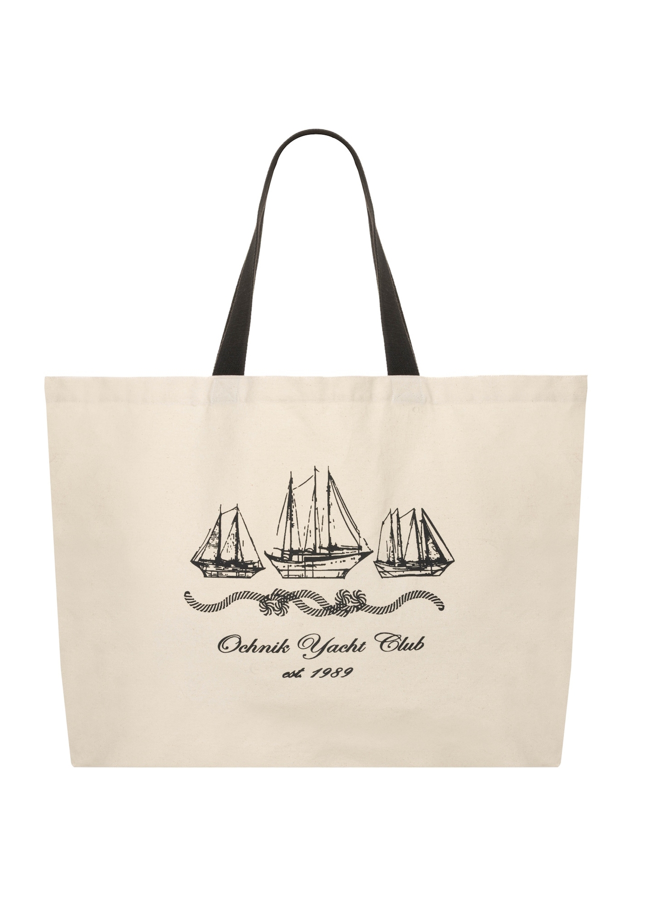 Кремова бавовняна сумка з принтом TOREN-0136-0P(W26), вигляд виробу спереду на білому тлі.