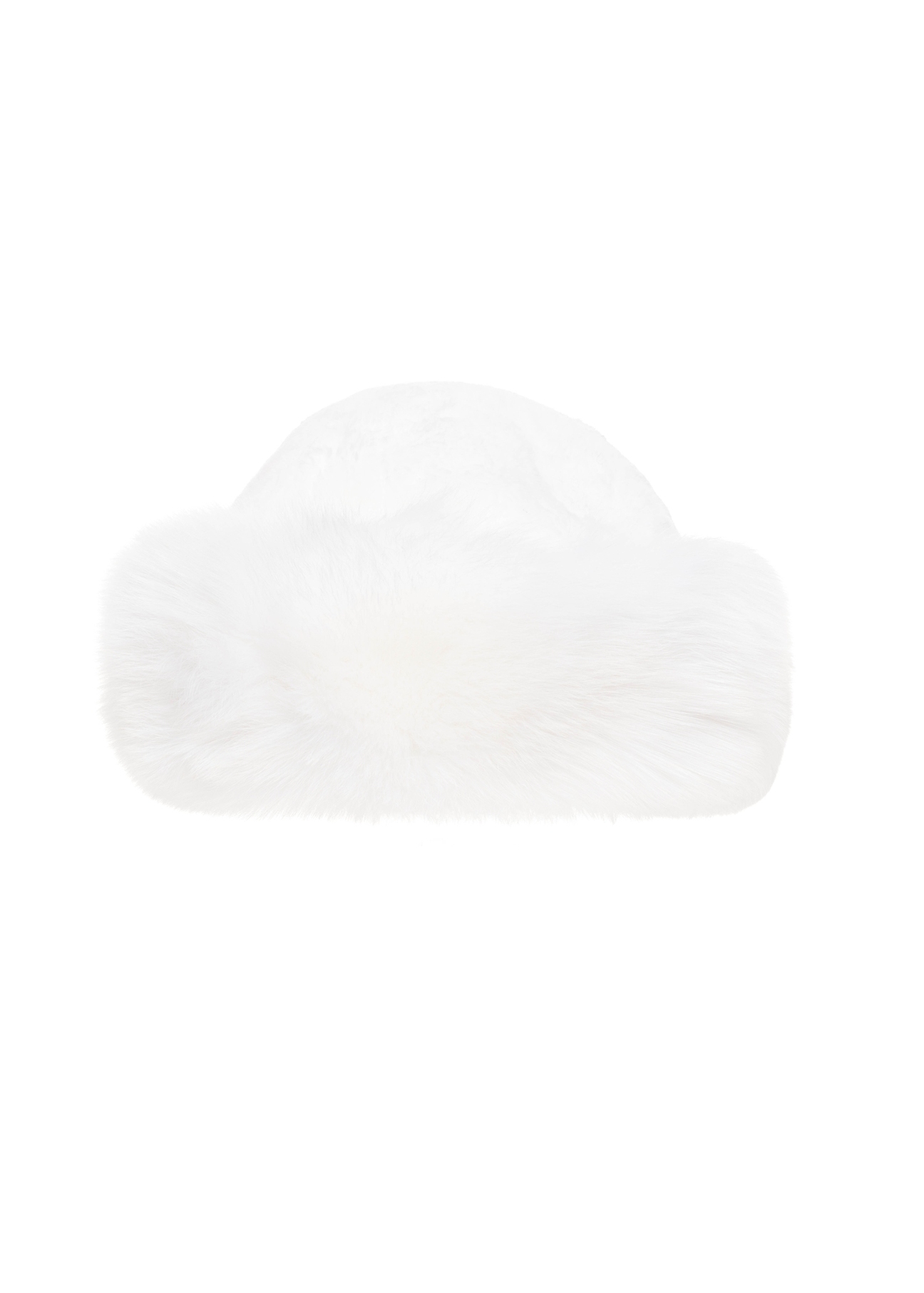Biała futrzana czapka damska CZADF-0050-0A(Z26)