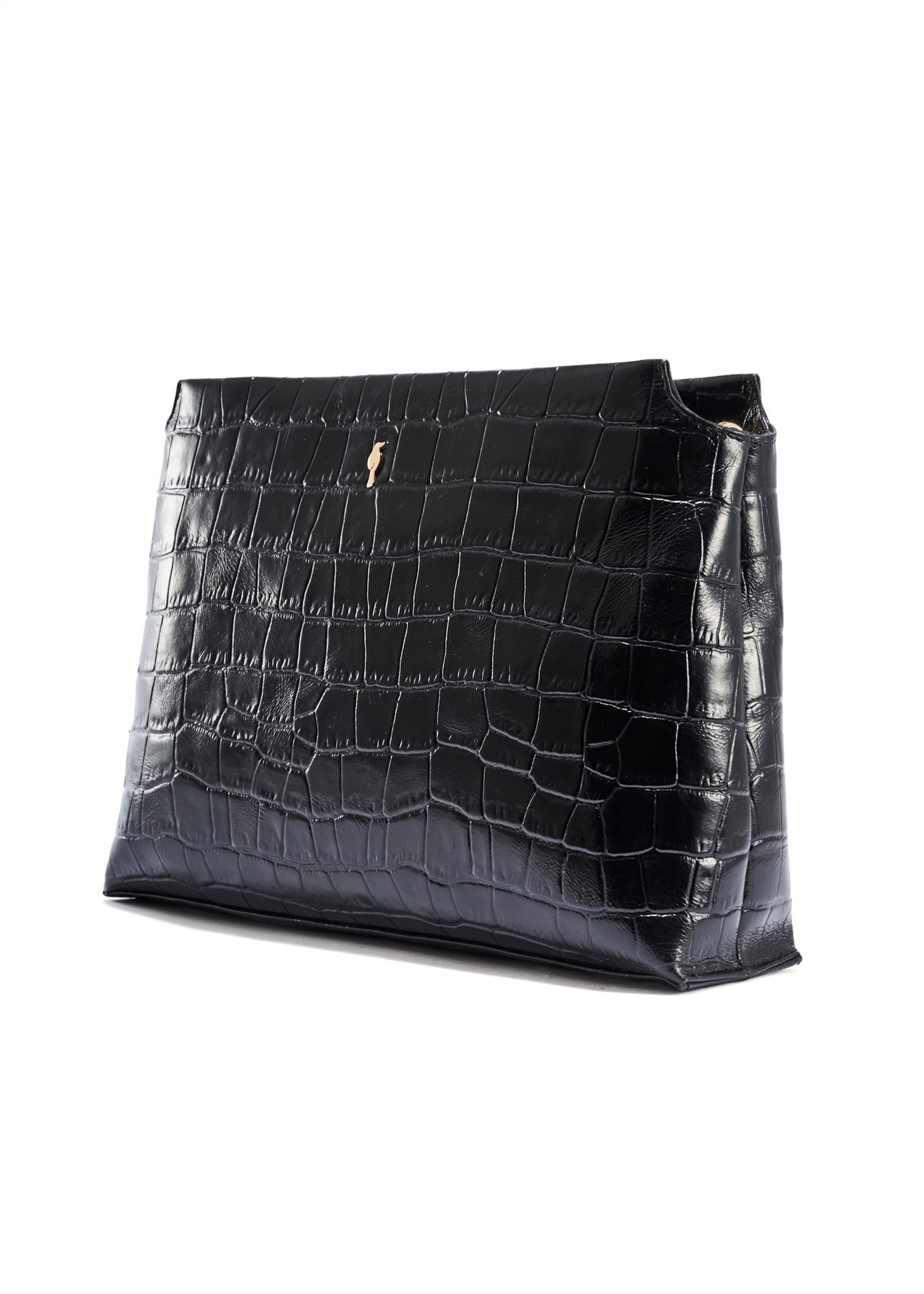 Czarna torebka damska croco TORES-1159-9G(Z26)