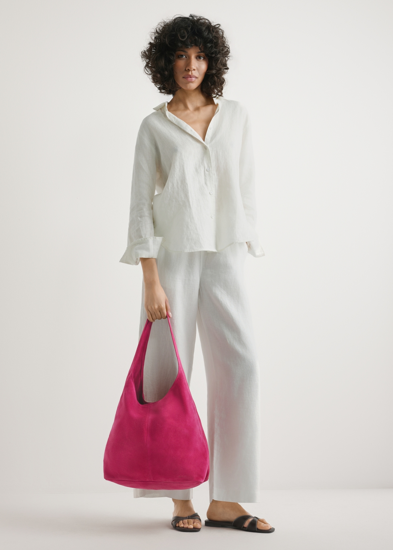 Жіноча замшева сумка-шопер кольору фуксії TORES-1177-5E(W26)