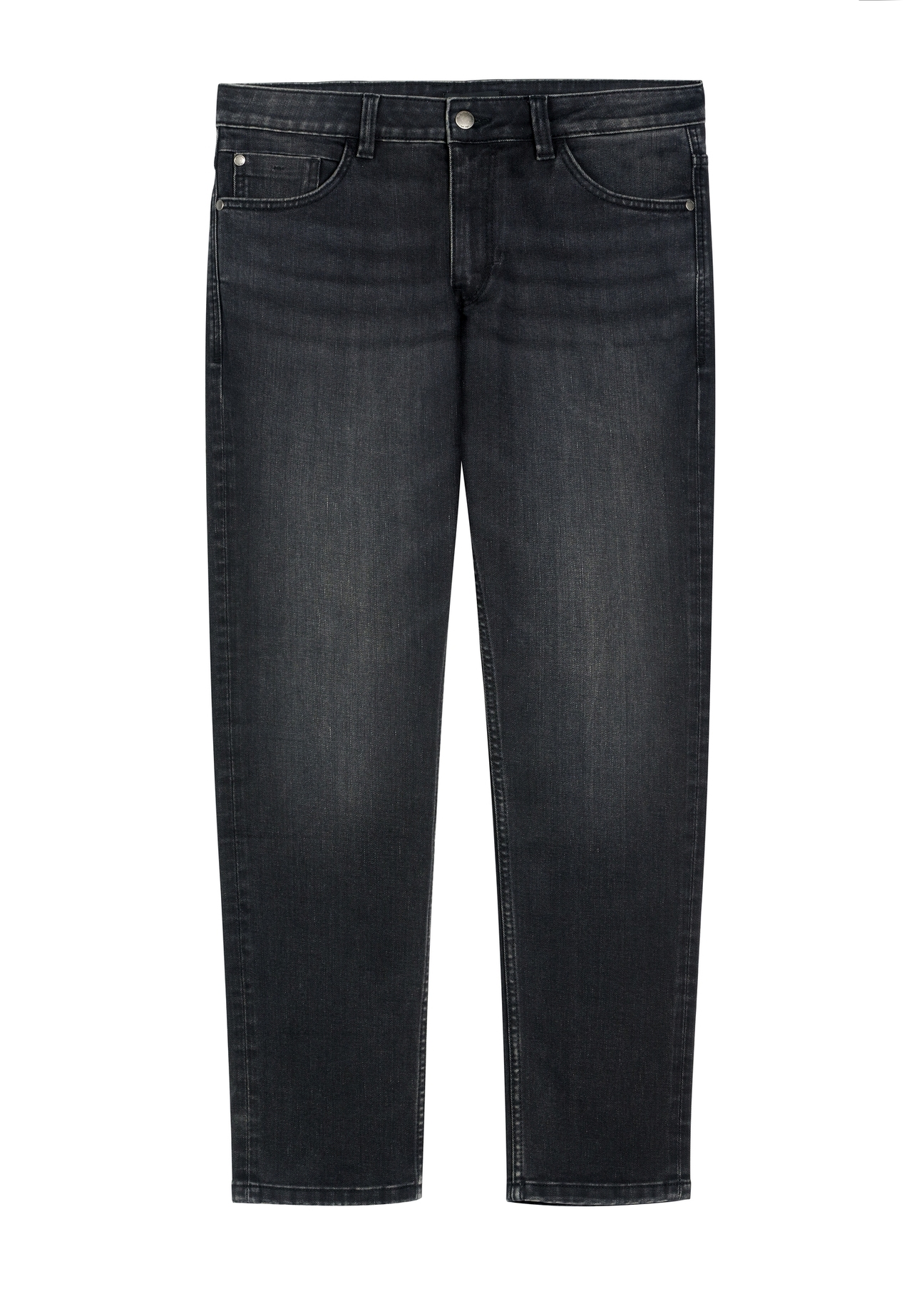 Чоловічі чорні джинси JEAMT-0022-99(Z25), вигляд виробу спереду на білому тлі.