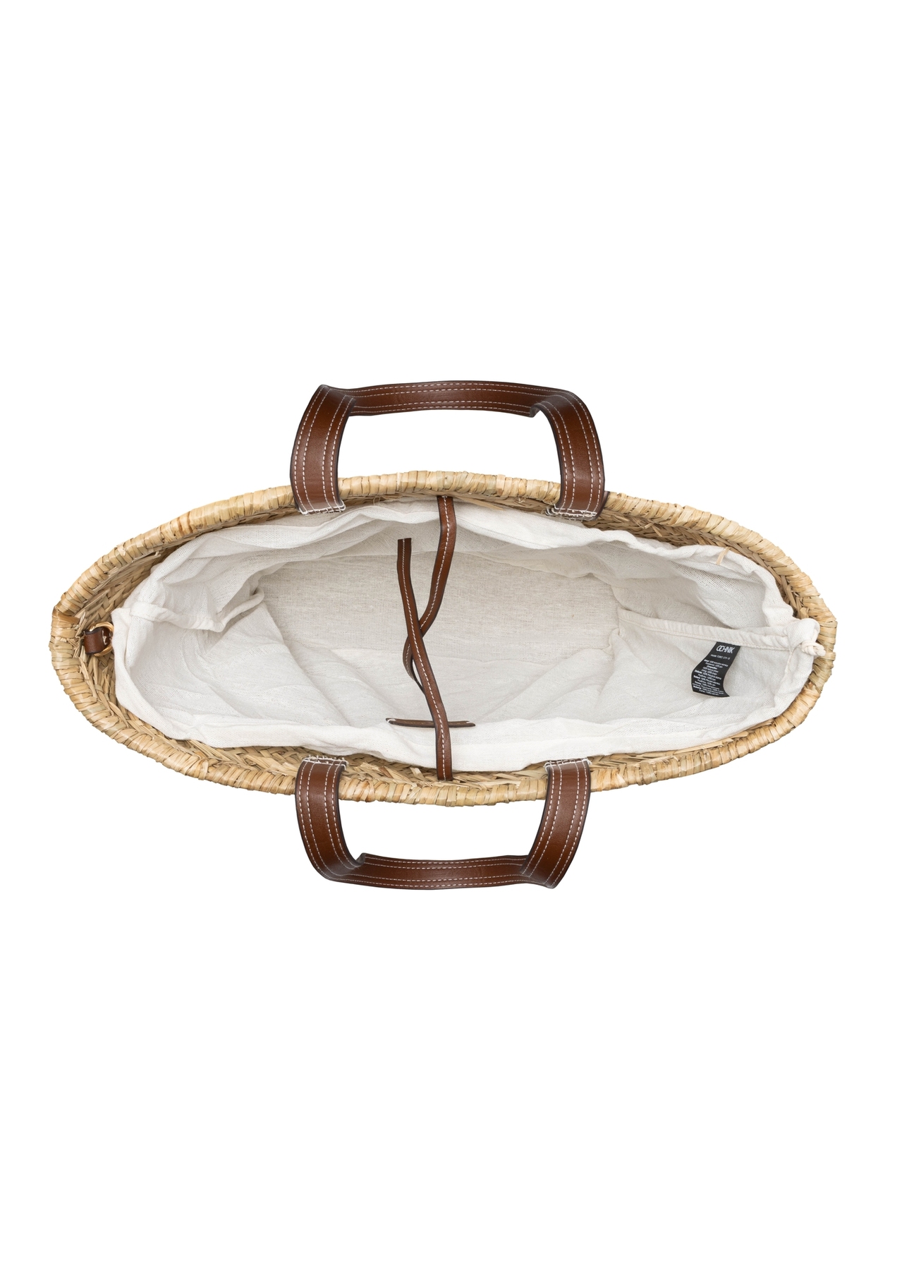 Жіноча солом'яна сумка-шопер TOREC-1219-1E(W26), вигляд виробу всередині на білому тлі.