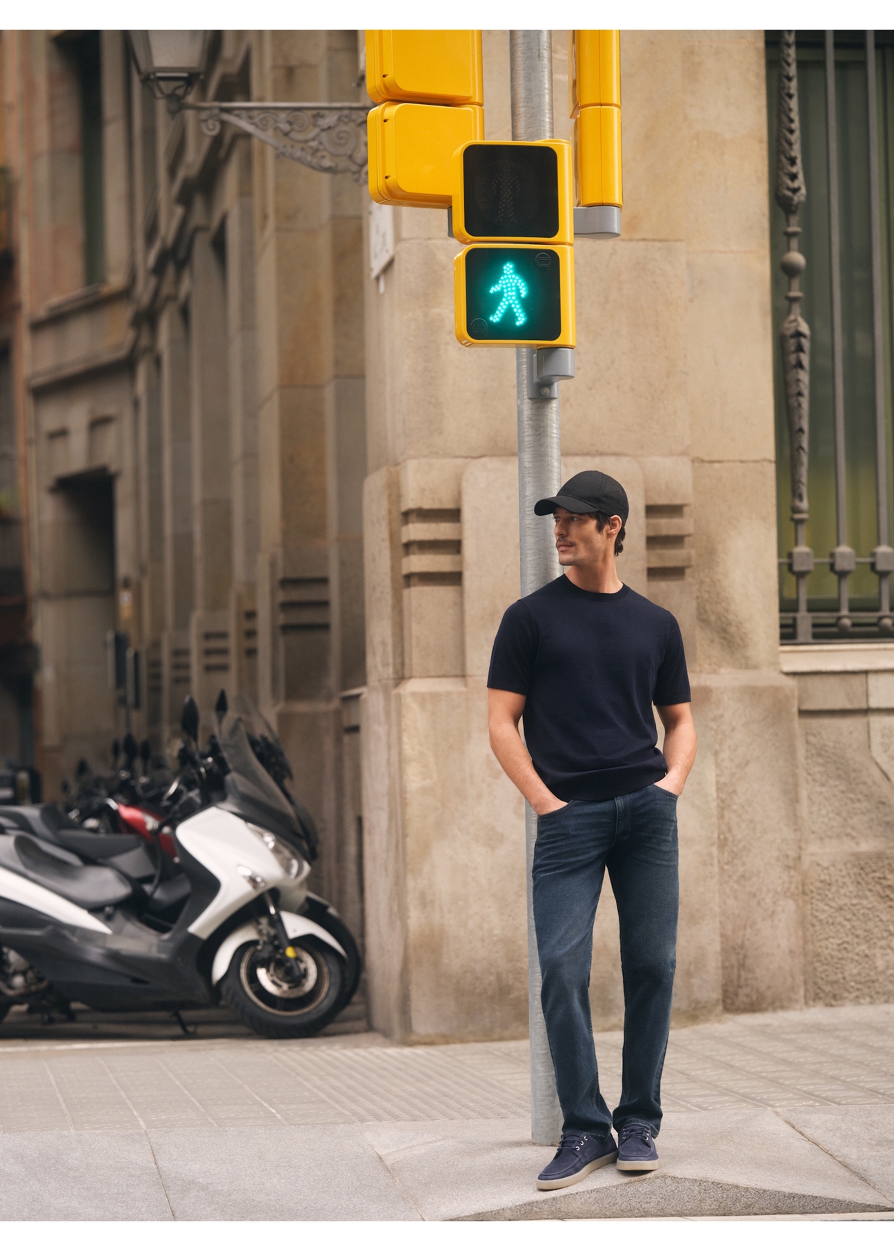 Чоловіча темно-синя футболка з шовком TSHMT-0138-7E(W26)