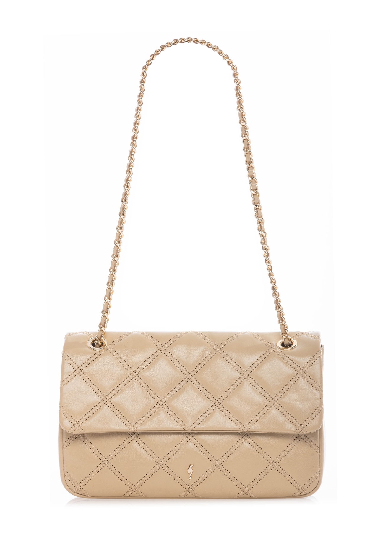 Бежева жіноча шкіряна сумка з ланцюжком TORES-1110-1B(W26)