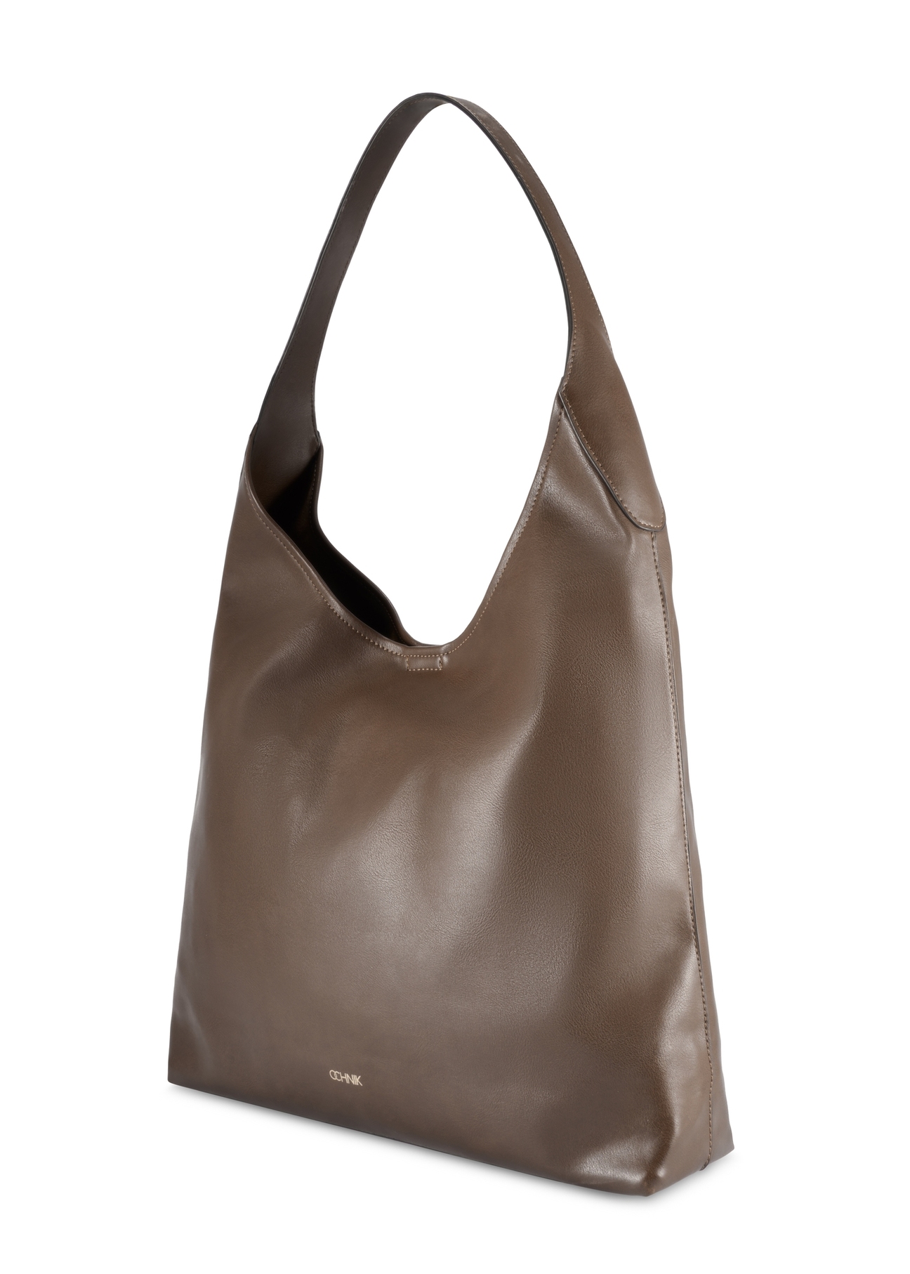 Світло-коричнева велика жіноча сумка TOREC-1199-1K(W26), діагональний вигляд виробу на білому фоні.