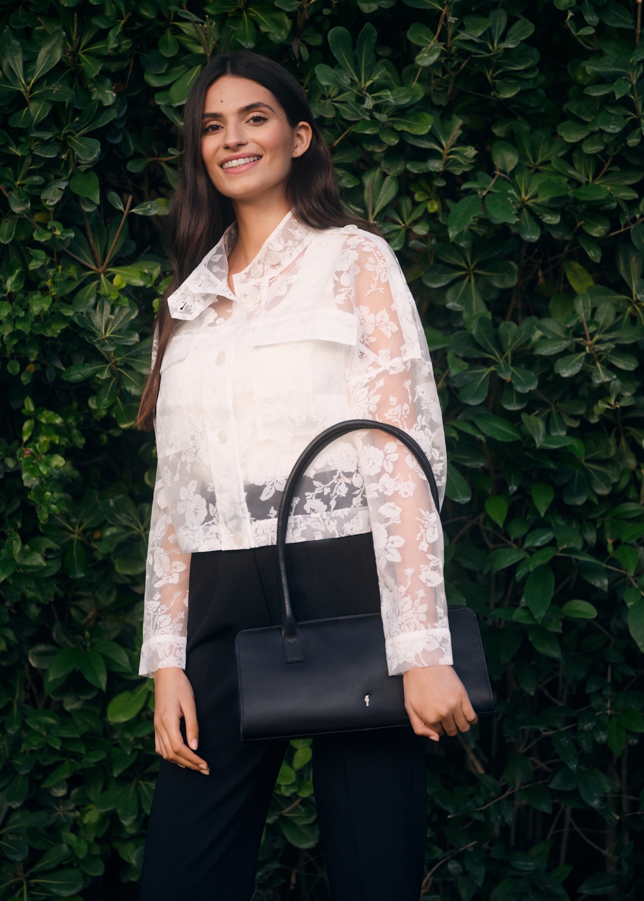 Біла мереживна жіноча сорочка KURDT-0637-0A(W26)