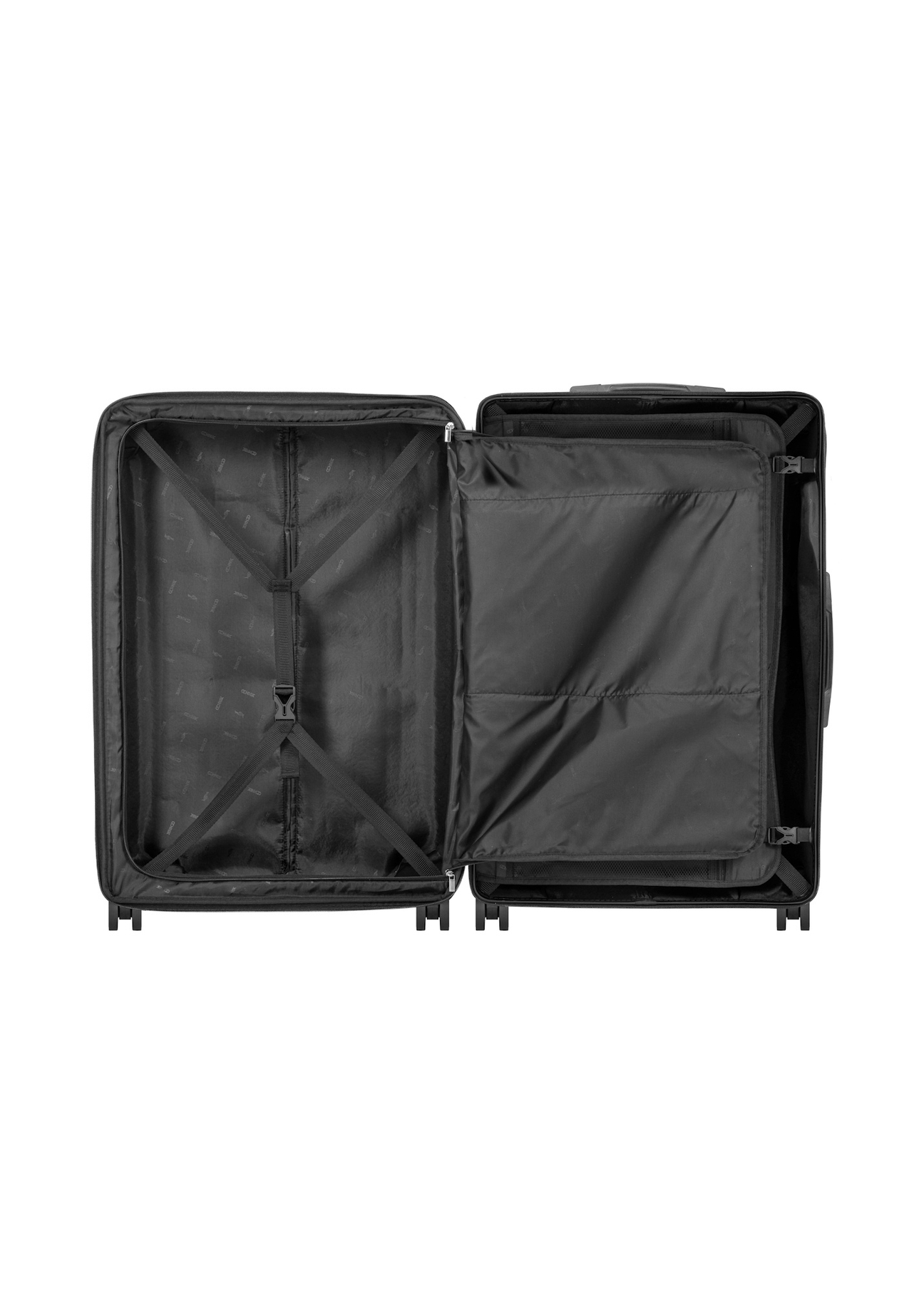 Велика валіза на колесах WALAB-0073-2X-28(W26), вигляд виробу всередині на білому тлі.