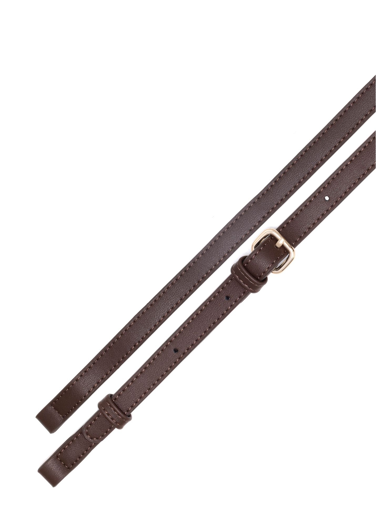 Коричнева маленька жіноча сумка-хобо TOREC-1097-89(Z25), вигляд виробу з бретельками на білому фоні.