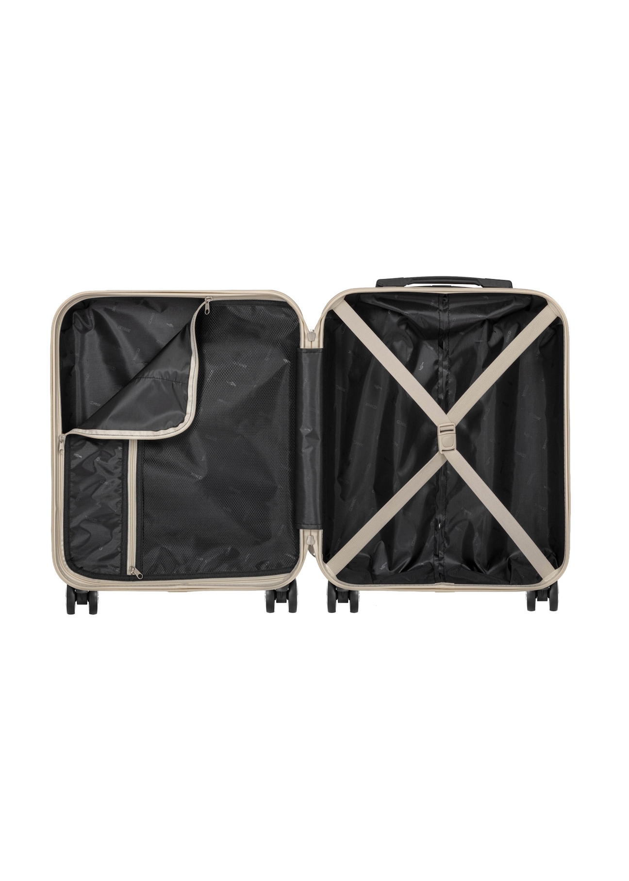 Маленька валіза на колесах WALAB-0040-0C-19(W26), вигляд виробу всередині на білому тлі.