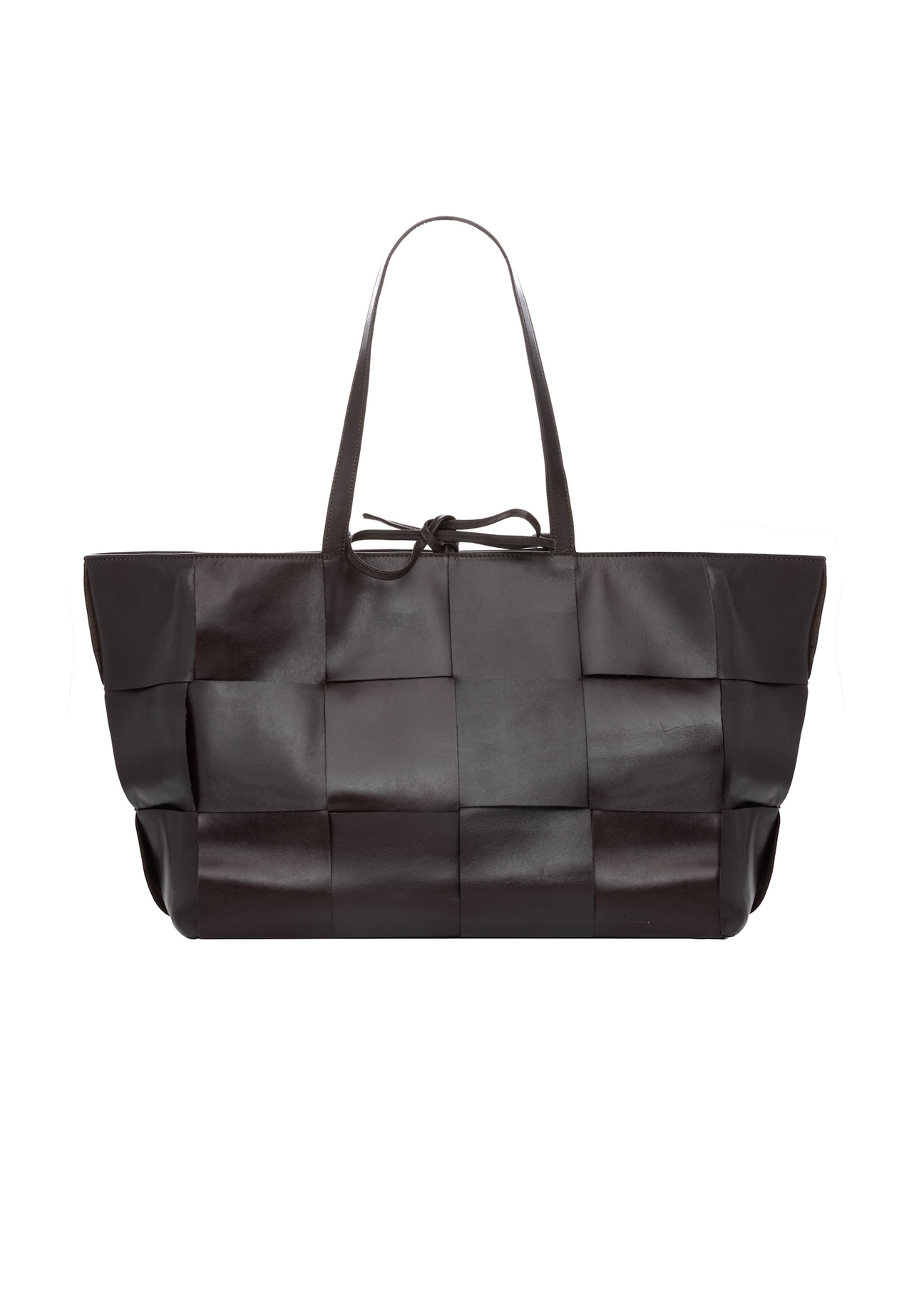 Коричнева велика шкіряна жіноча сумка TORES-1299-1H(W26), вигляд виробу спереду на білому тлі.