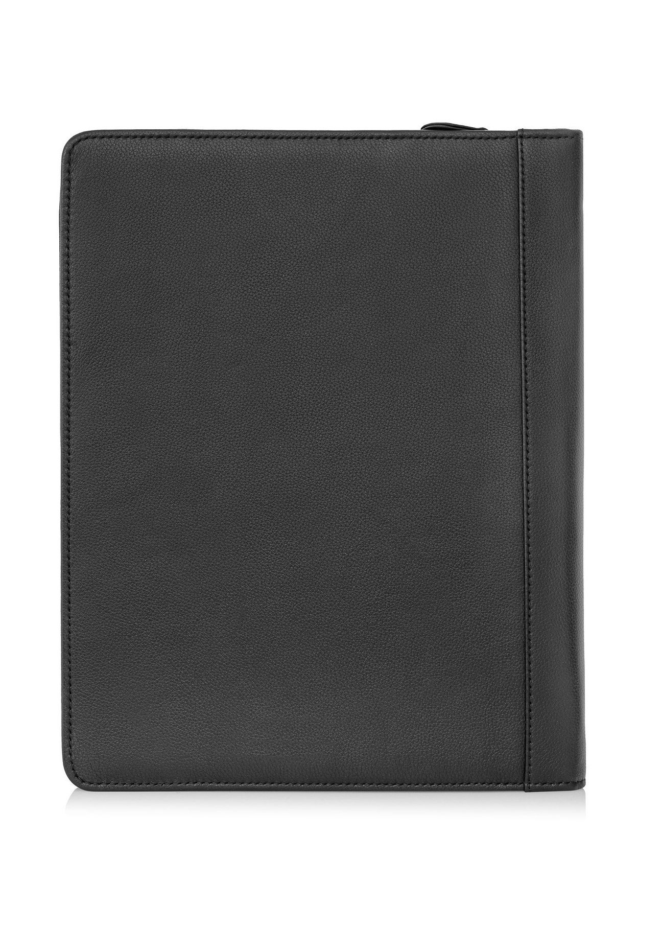 Чоловічий чорний шкіряний портфель TORMS-0410R-9I(W26), вигляд виробу зі зворотного боку на білому фоні.