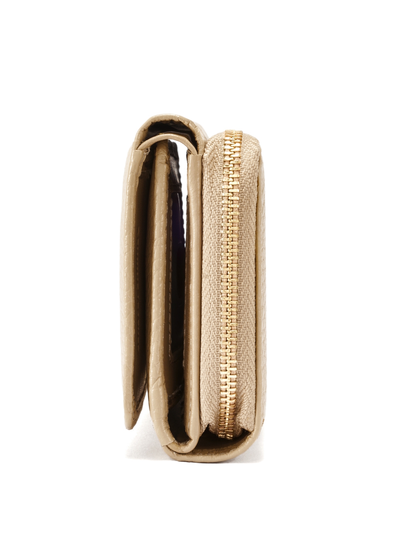 Великий жіночий шкіряний гаманець бежевого кольору PORES-0801R-1B(W26)