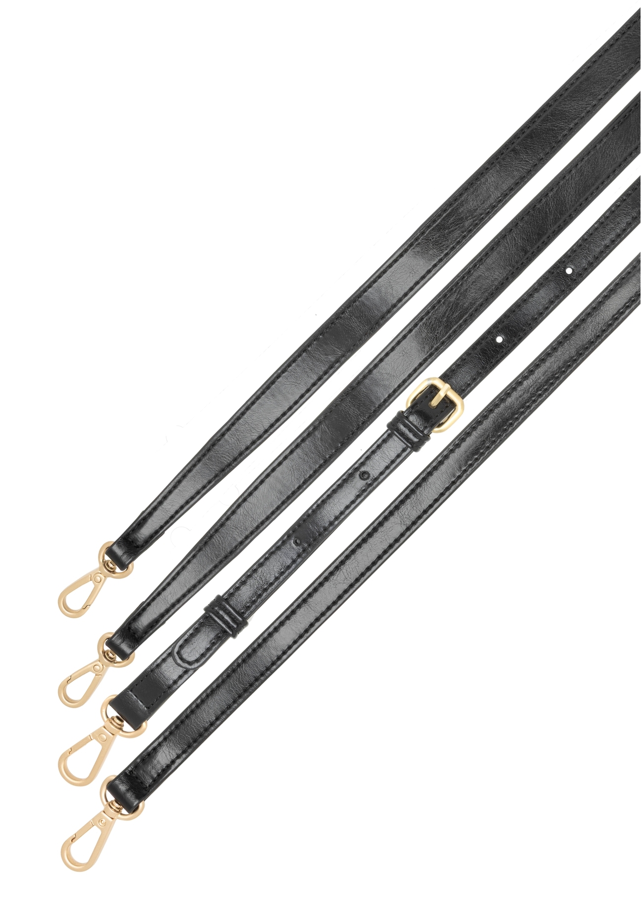 Чорна жіноча сумка-месенджер TOREC-1167-9F(W26), вигляд виробу з бретелями на білому фоні.