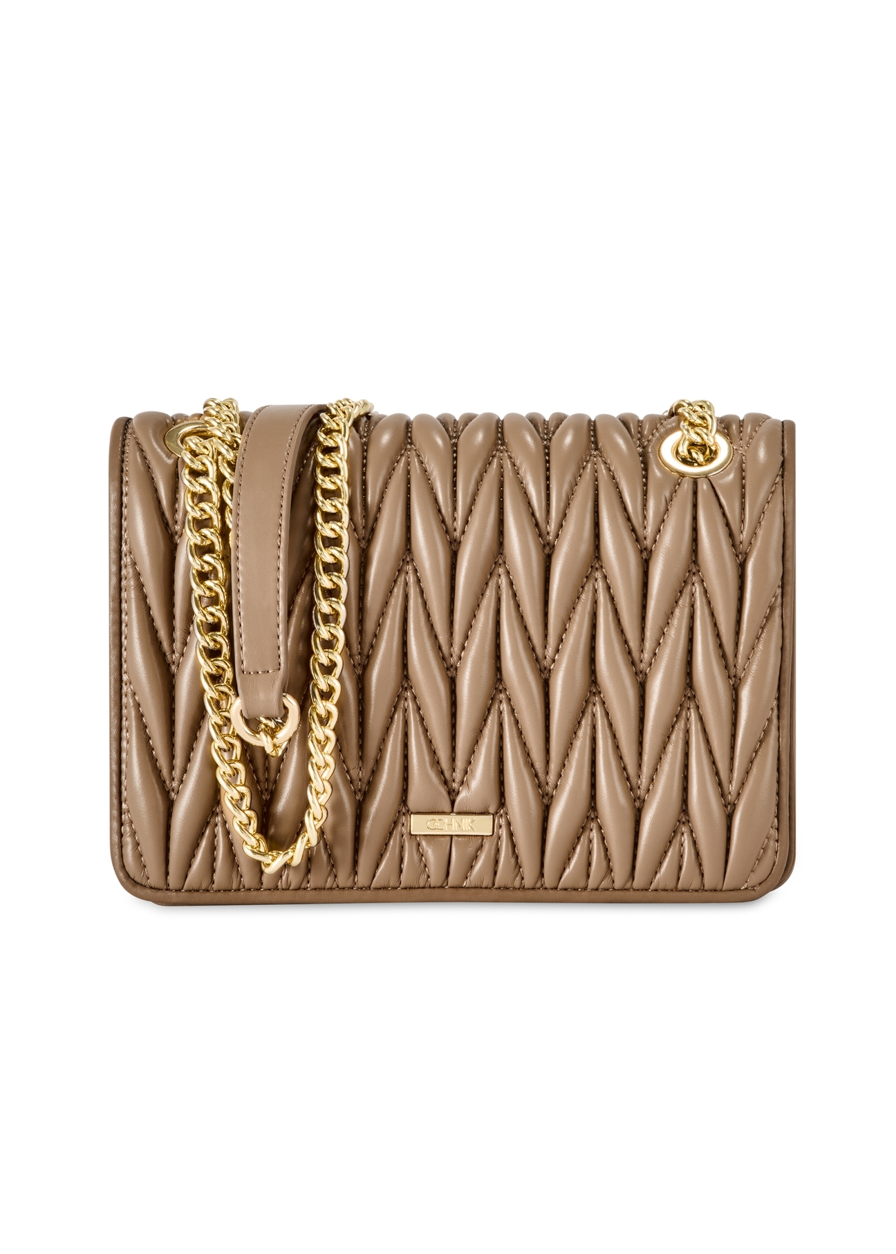 Жіноча бежева сумка з ланцюжком TOREC-1102-24(Z25)