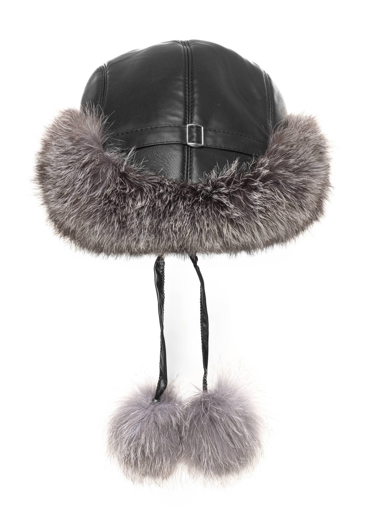 Czapka damska z futrem naturalnym z lisa CZADF-0049-9J(Z26)
