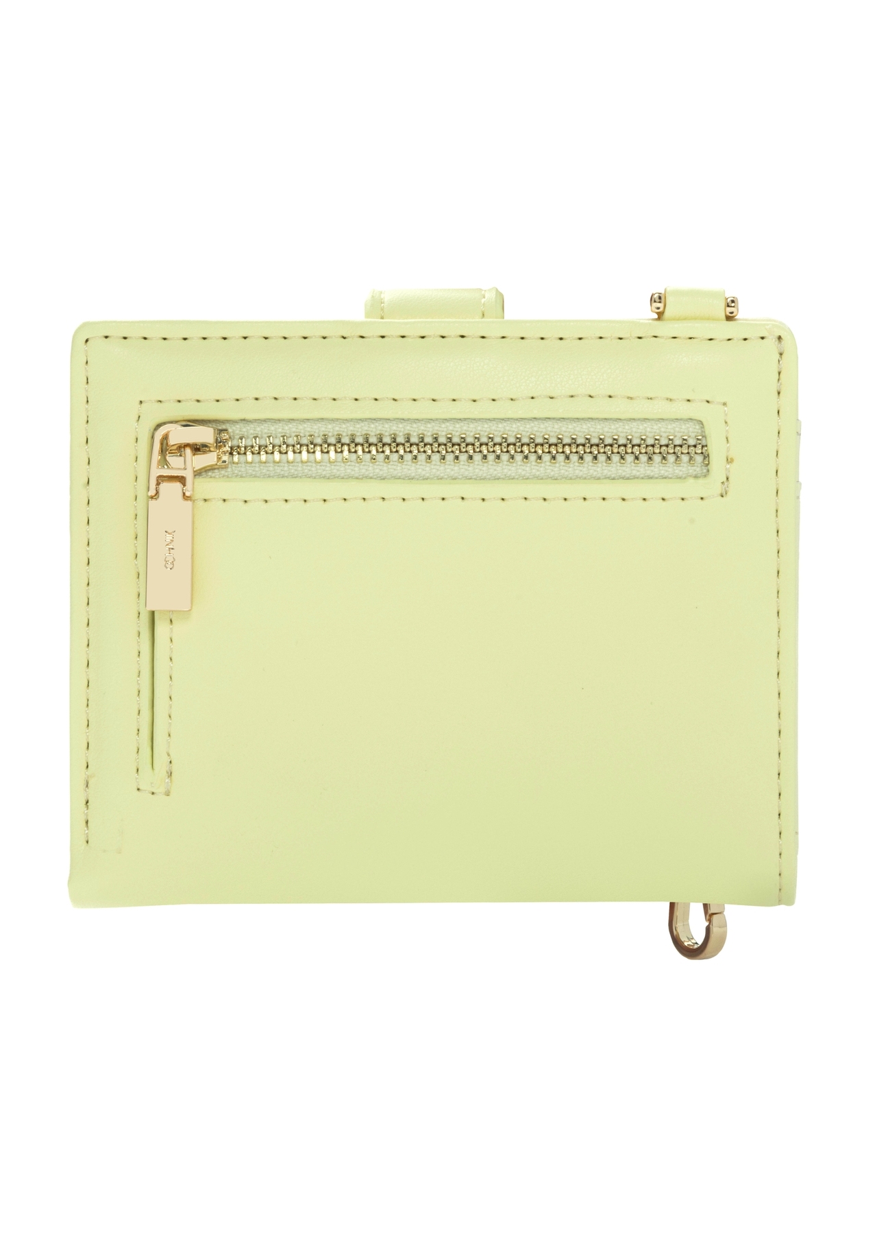 Маленький світло-жовтий жіночий гаманець POREC-0430-2A(W26), вигляд виробу ззаду на білому фоні.