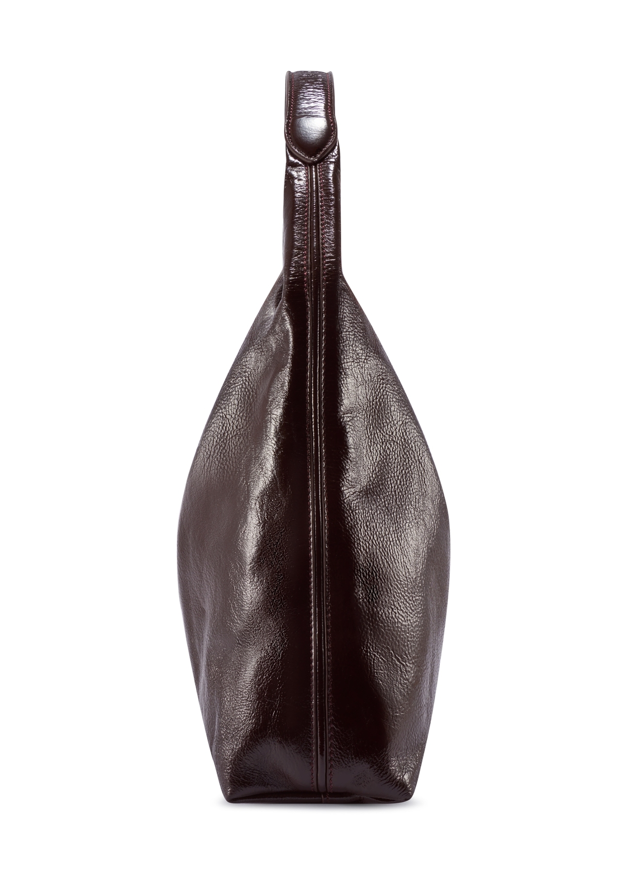 Велика жіноча сумка коричневої шкіри TORES-1179-1I(W26), вигляд збоку на білому тлі.