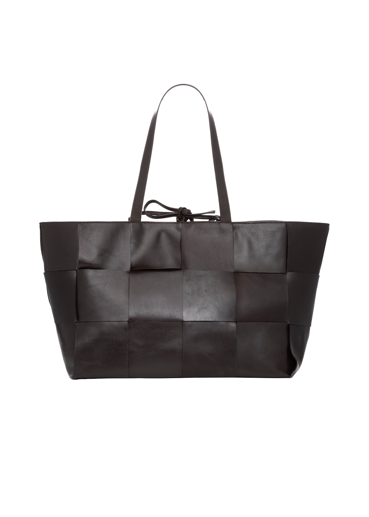 Коричнева велика шкіряна жіноча сумка TORES-1299-1H(W26), вигляд виробу зі зворотного боку на білому фоні.