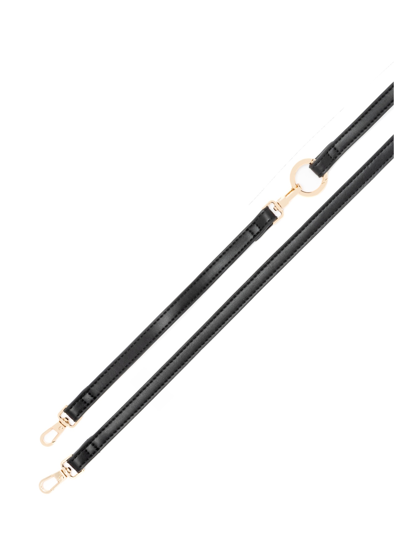 Чорний жіночий гаманець з ремінцем POREC-0431-99(W26), вигляд ремінця виробу на білому тлі.
