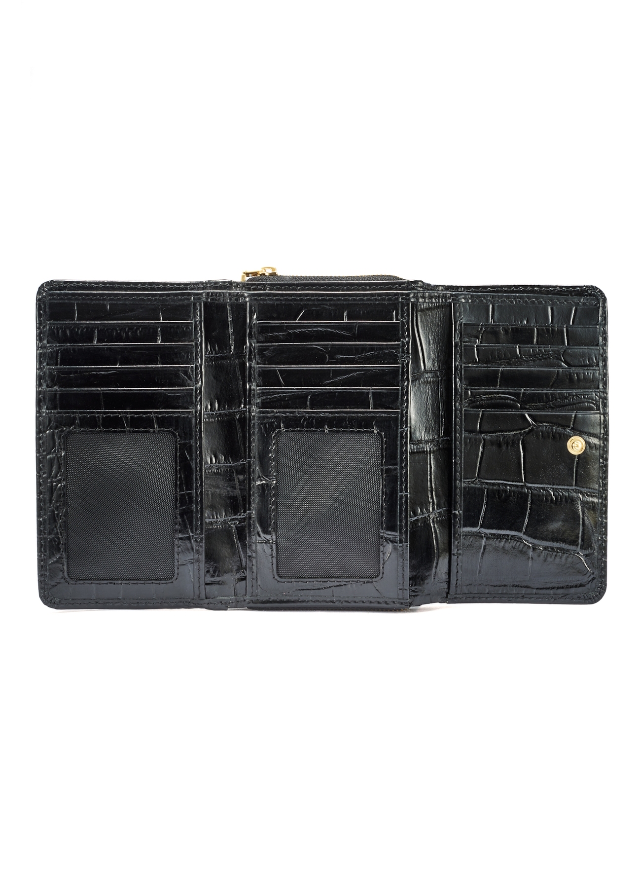 Чорний шкіряний жіночий гаманець кроко PORES-0956-99(W25)