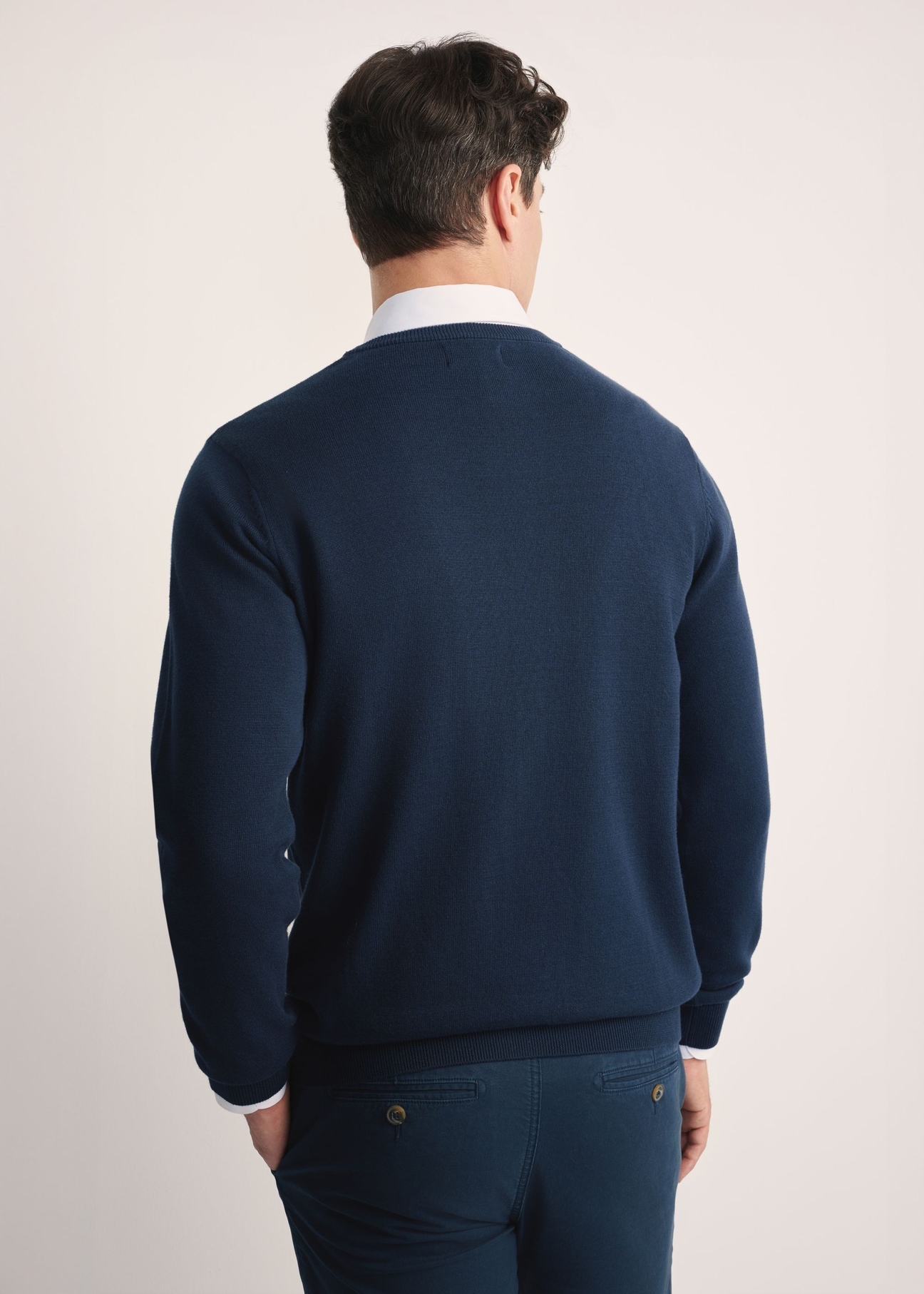 Granatowy bawełniany sweter męski SWEMT-0114A-7E(Z26)