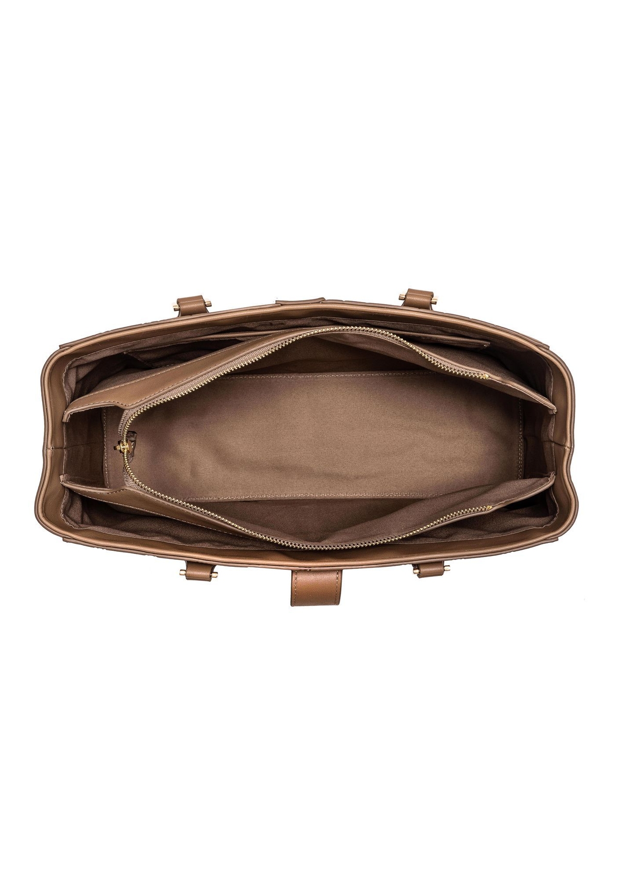 Beżowa torebka damska z monogramem TOREC-0831-81(Z24)-05