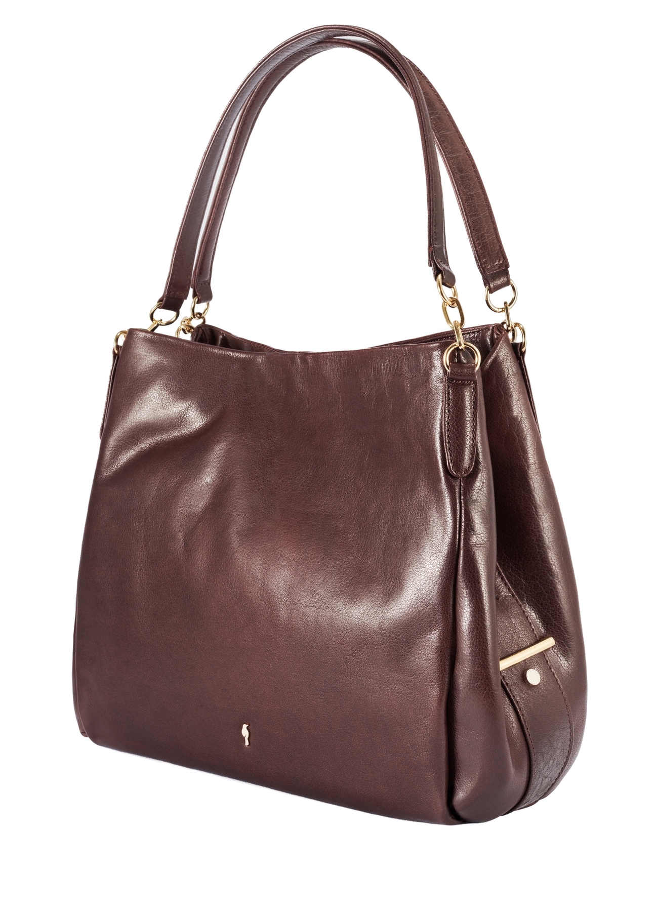 Brązowa skórzana damska torebka shopper TORES-0636-1H(Z26)