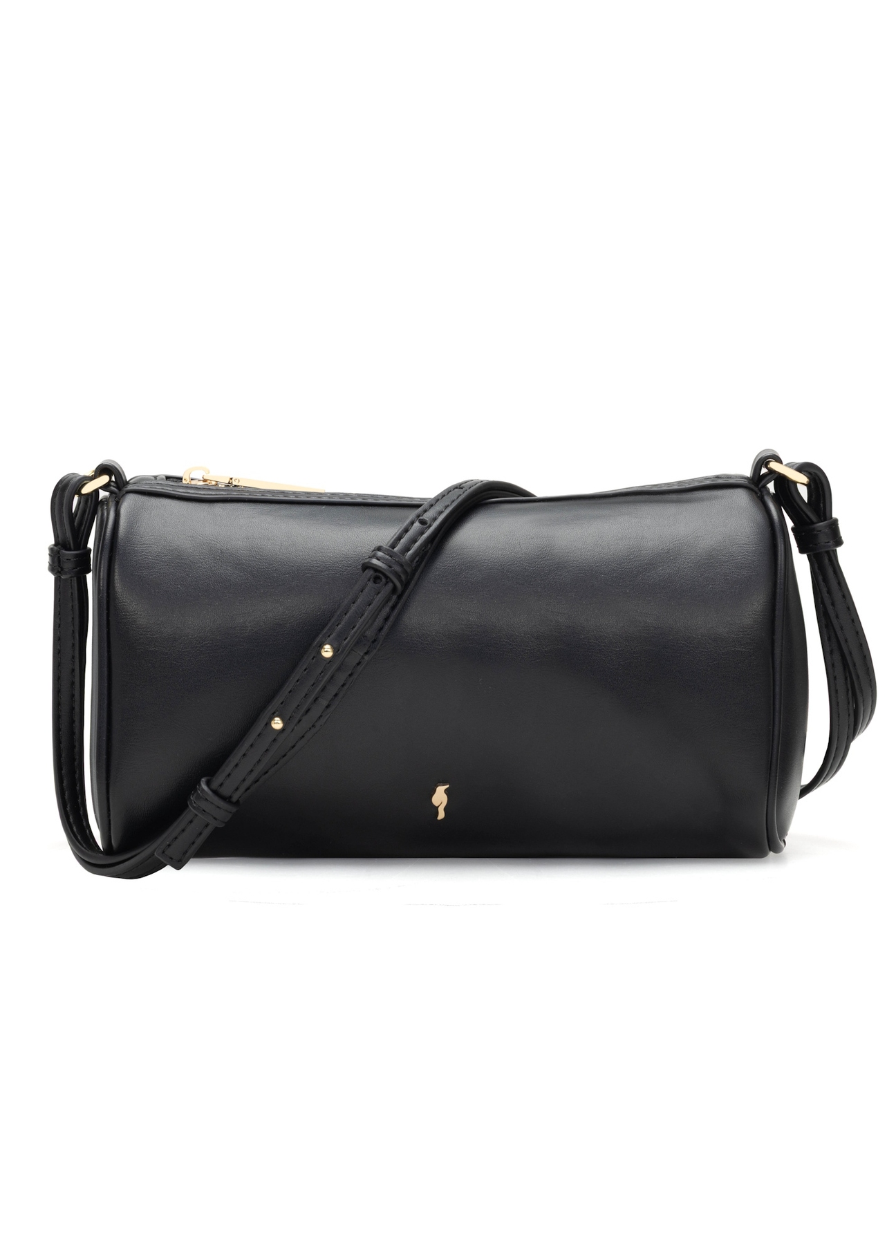 Чорна маленька довгаста жіноча сумочка TOREC-1176-99(W26), вигляд виробу спереду на білому тлі.