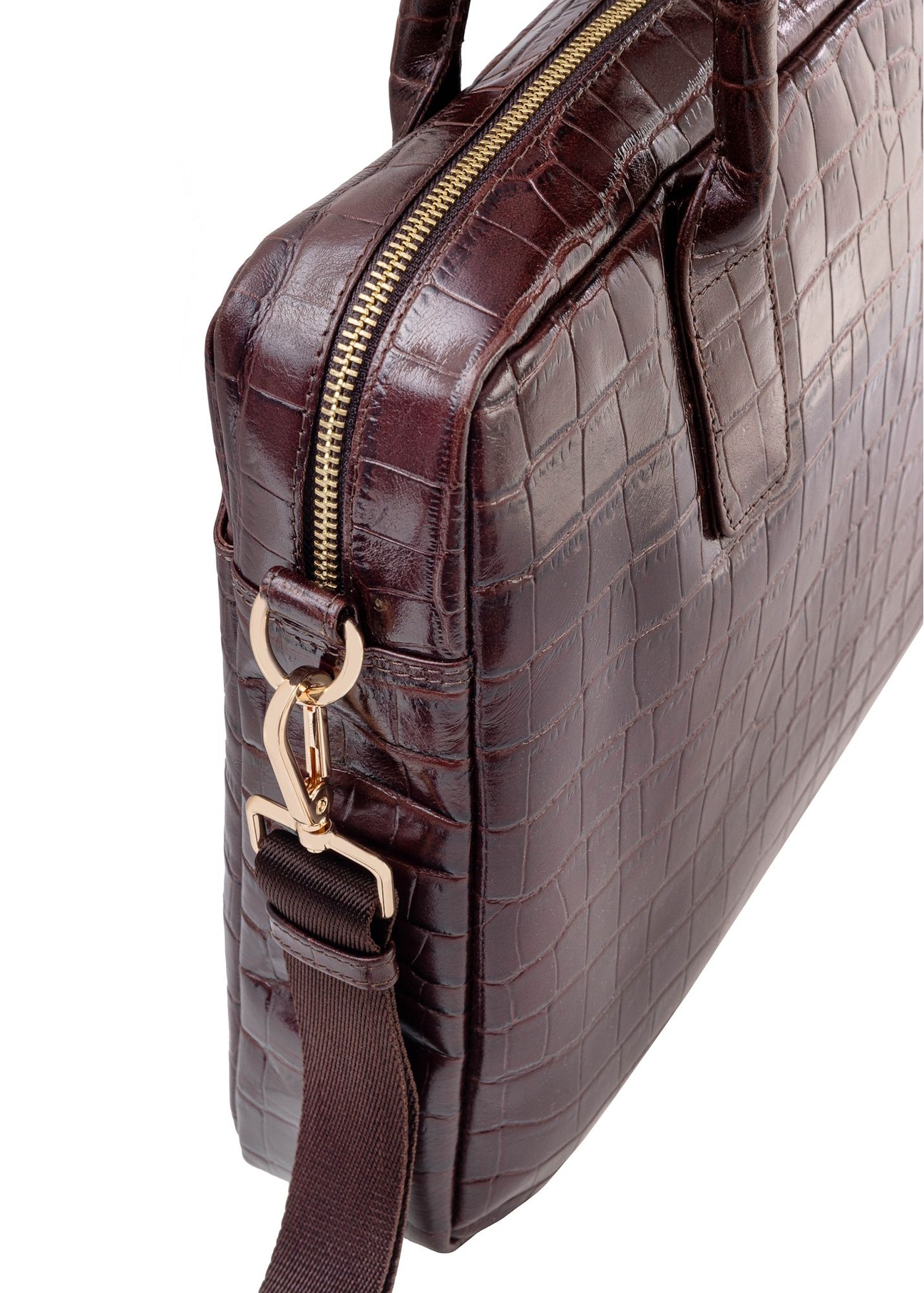 Елегантна жіноча сумка зі шкіри кроко кольору TORES-1128E-89(Z25), крупний план деталі виробу на білому фоні.