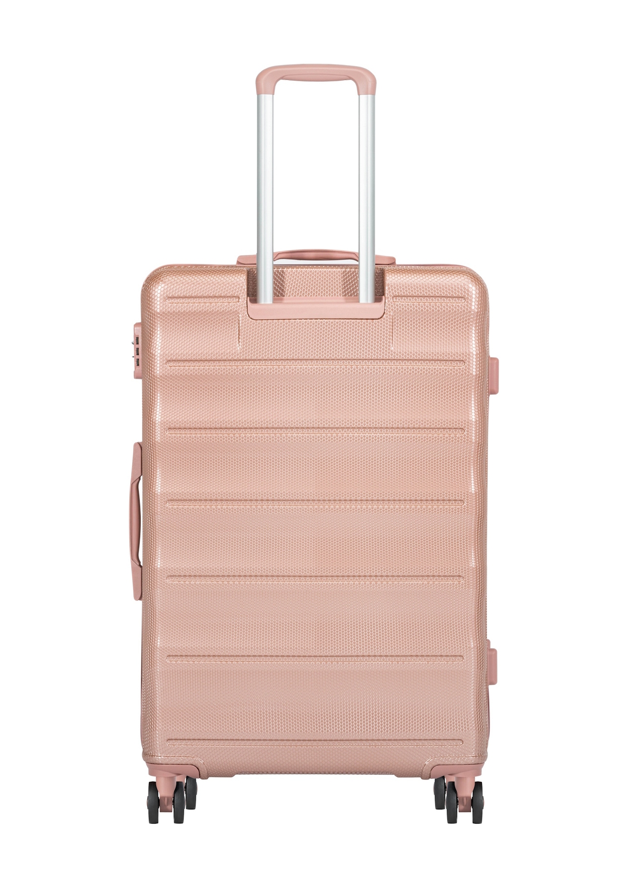 Комплект валіз на колесах 19'/24'/28' WALPC-0015-5B(W26), вигляд виробу ззаду на білому фоні.