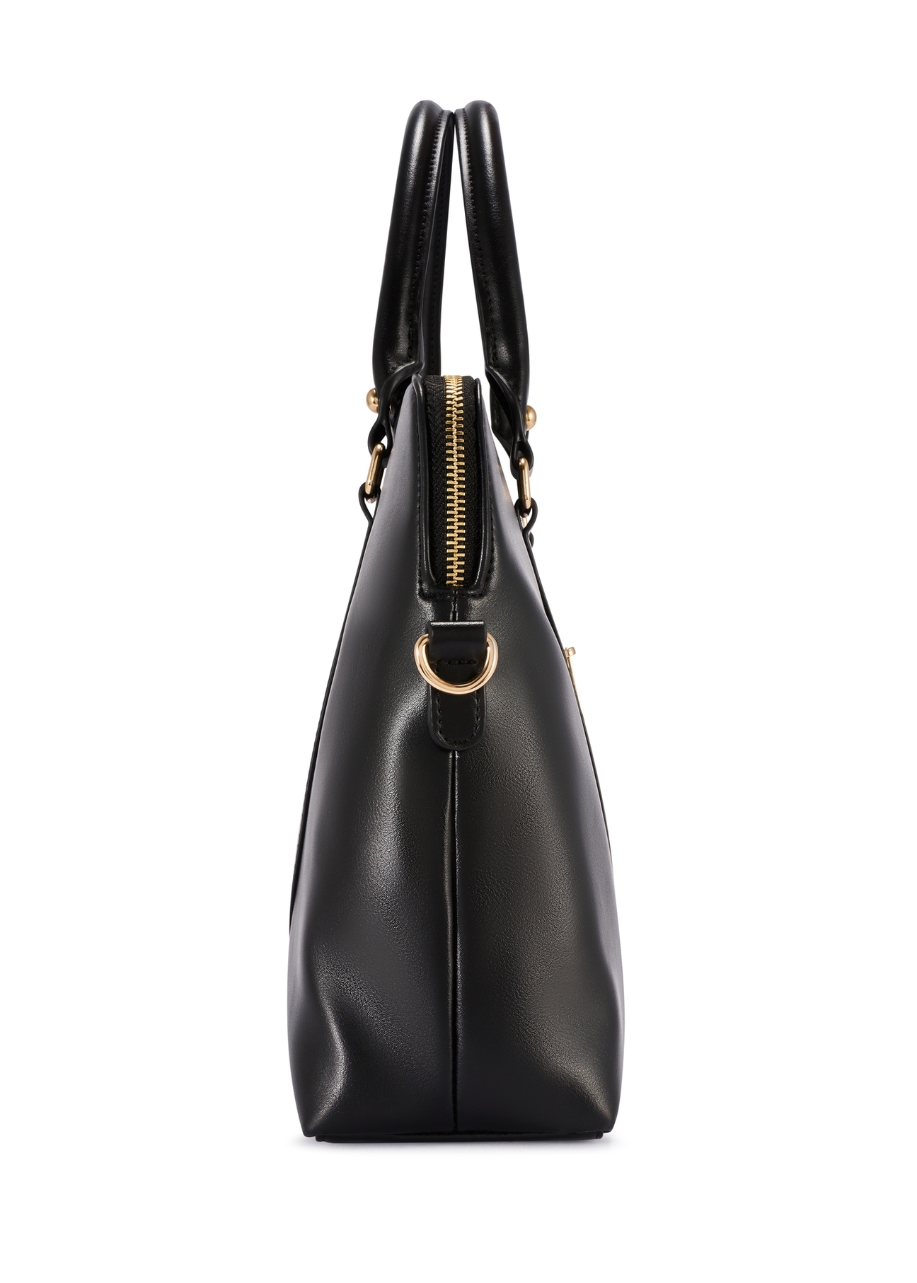 Чорна жіноча сумка для ноутбука TOREC-1130-99(W26), вигляд виробу збоку на білому фоні.