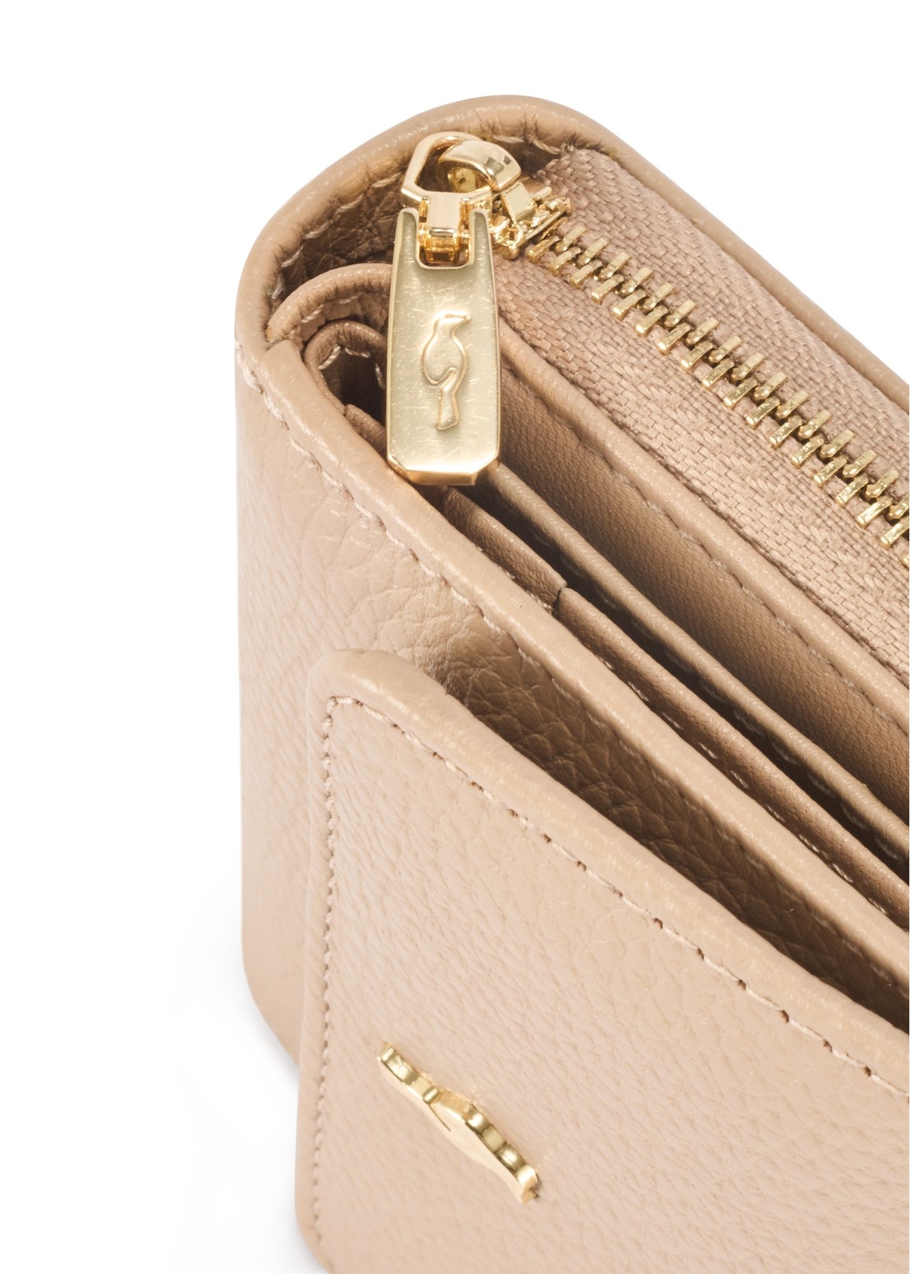 Жіночий шкіряний бежевий гаманець PORES-0802R-1B(W26)