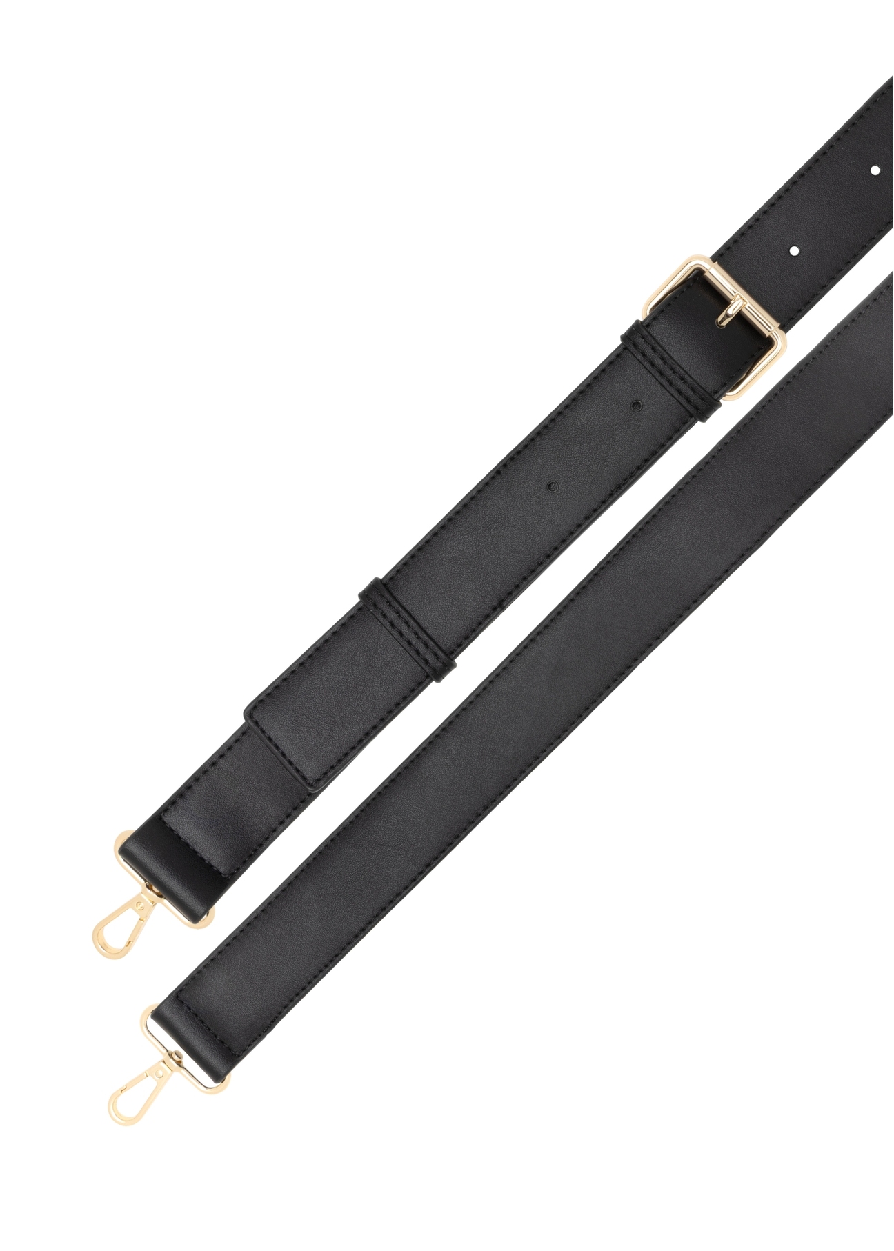 Чорна маленька жіноча сумочка TOREC-1172-99(W26), ремінець виробу на білому тлі.