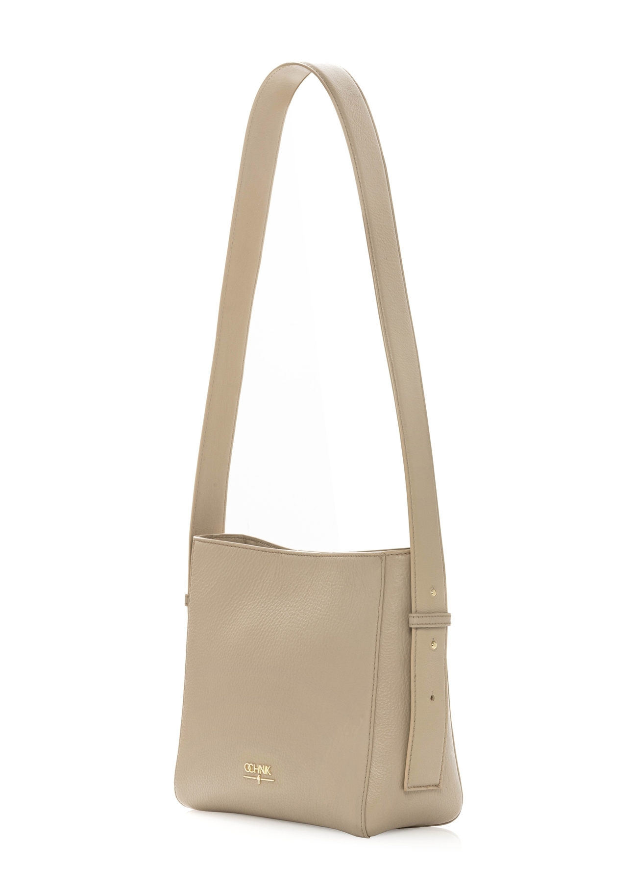 Світло-бежева шкіряна жіноча сумка TORES-1254-1A(W26), діагональний вигляд виробу на білому фоні.