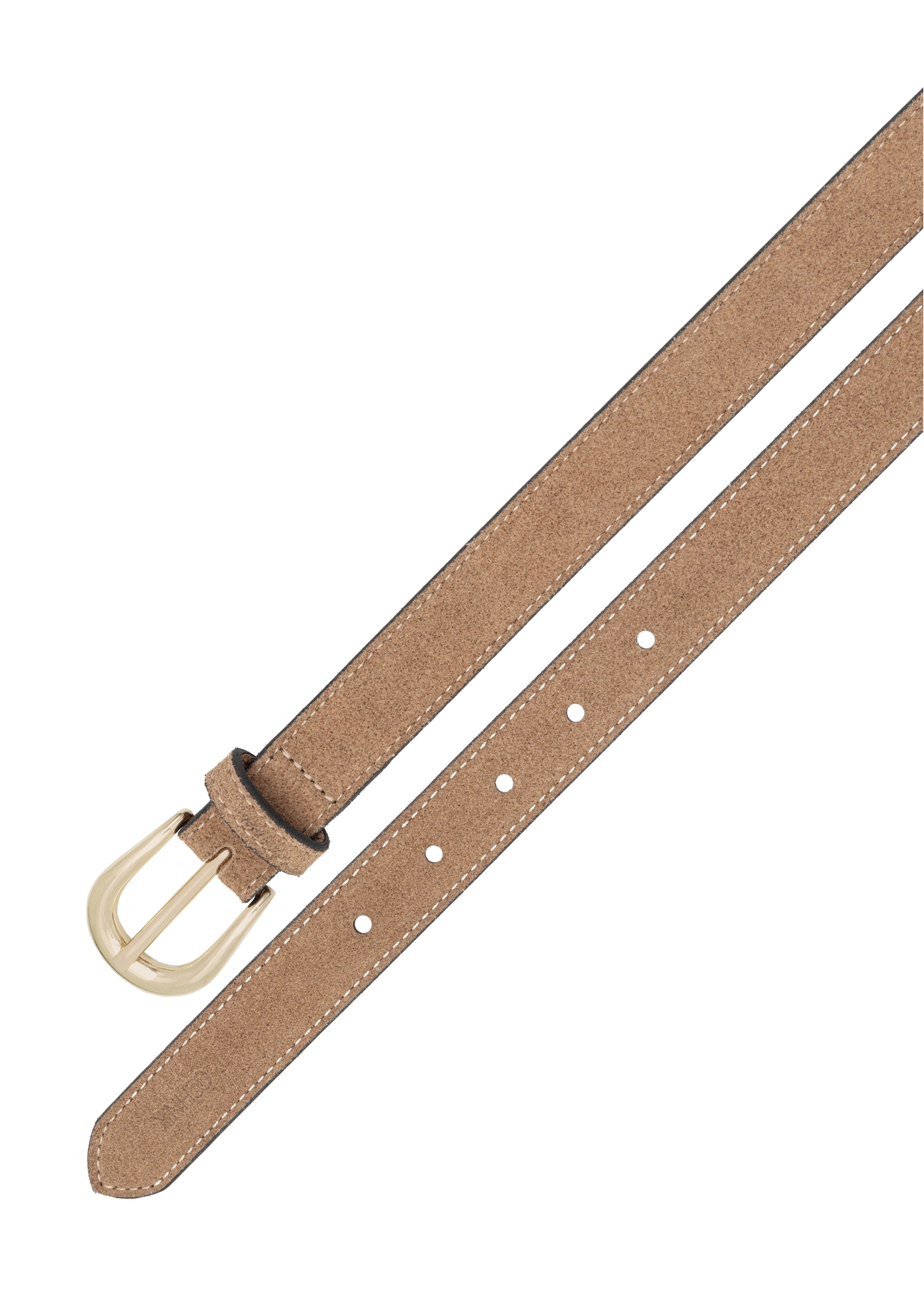 Ciemnobeżowy skórzany pasek damski PASDS-0303-1C(W26)