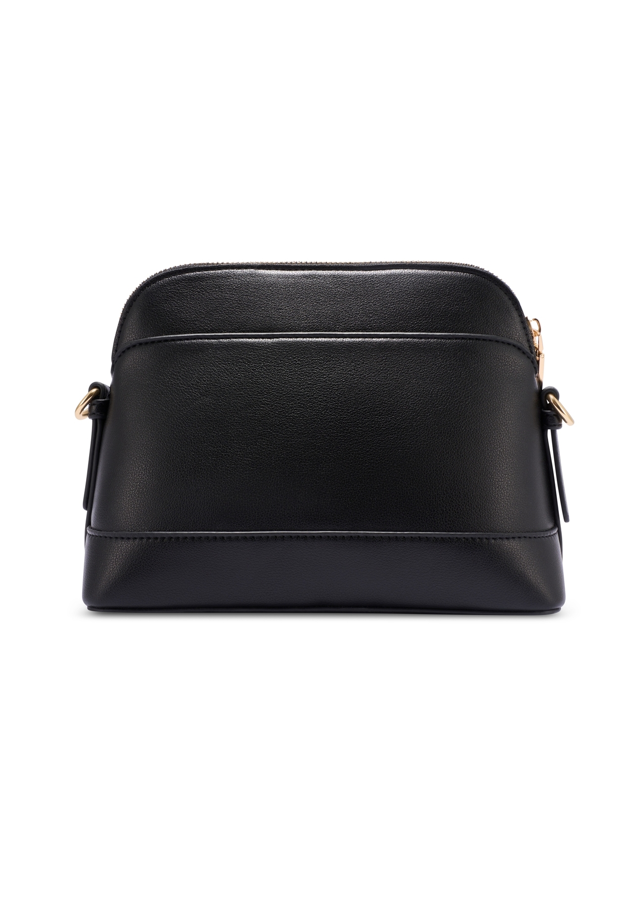 Чорна жіноча сумка з монограмою TOREC-1180-9P(W26), вигляд виробу зі зворотного боку на білому фоні.