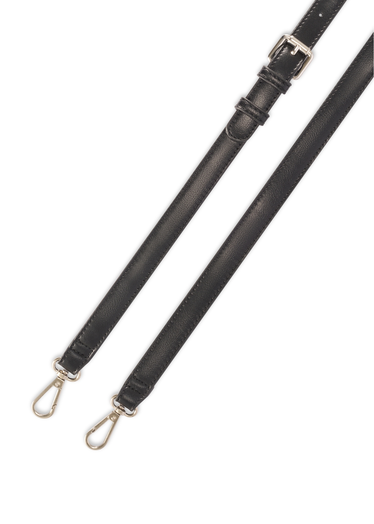 Маленька чорна жіноча сумка-месенджер TOREC-1185-99(W26), вигляд виробу з ремінцем на білому фоні.