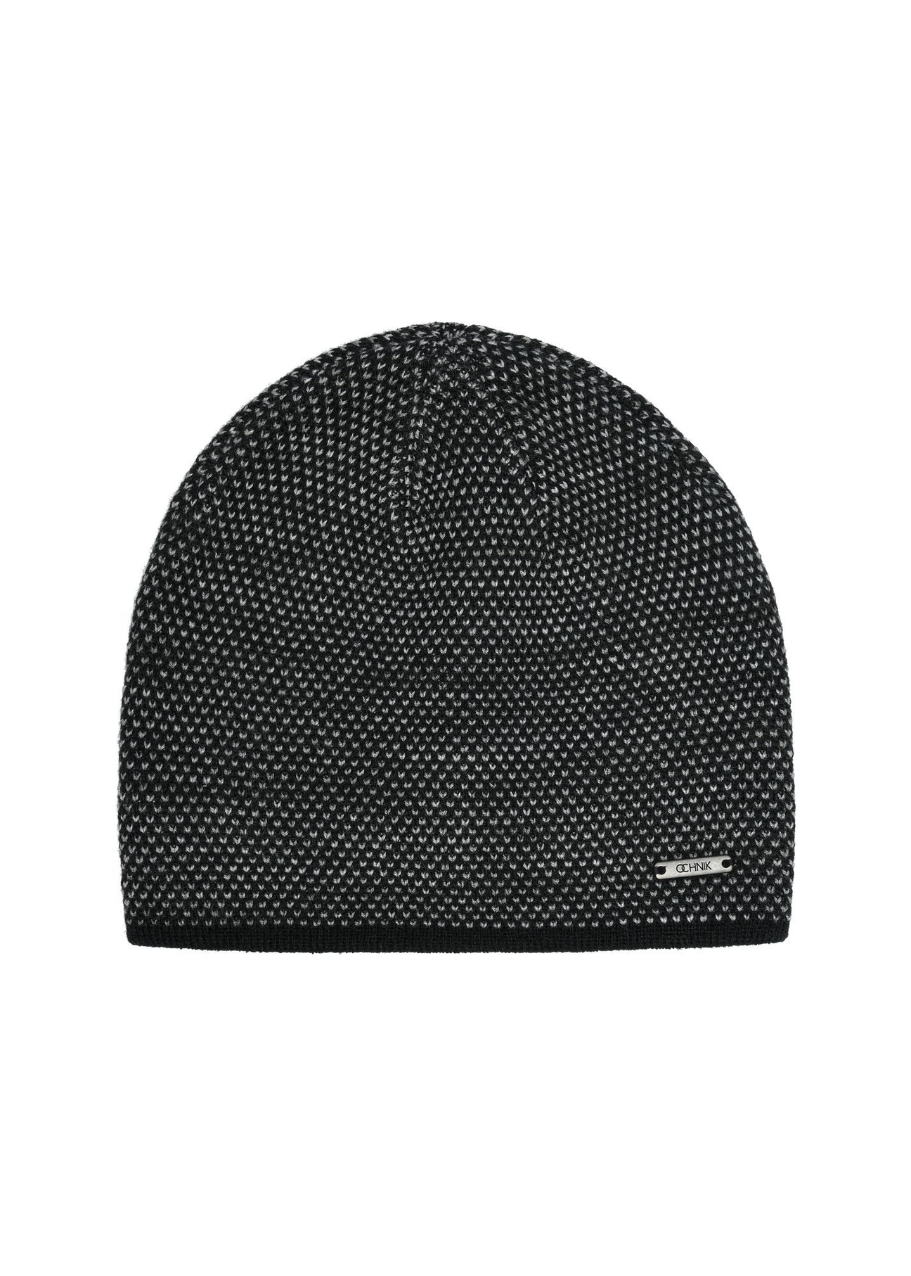 Czarny zestaw męski z czapką i szalikiem ZESTM-0006-9J(Z26)