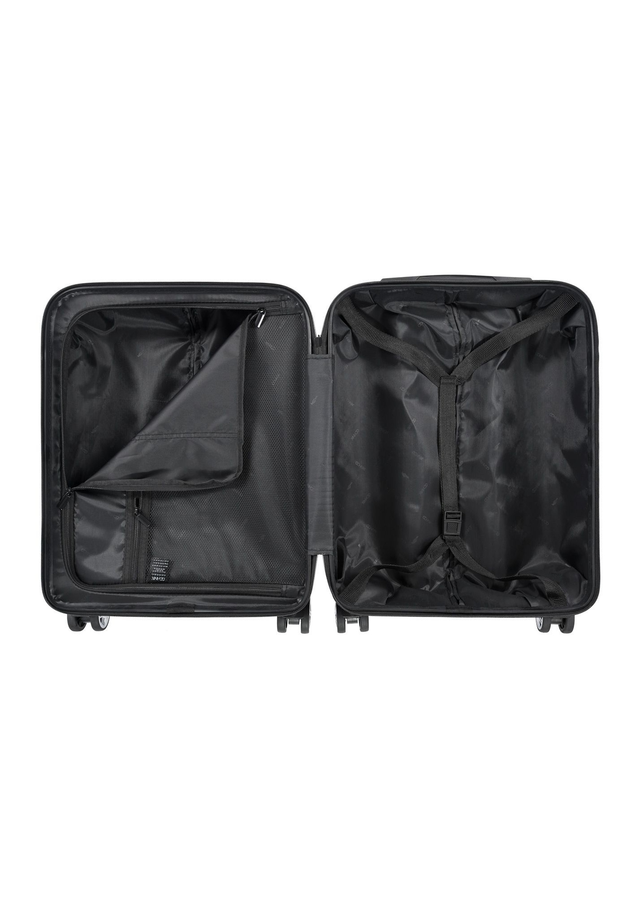 Маленька валіза на колесах WALPC-0014-7B-19(W26), вигляд виробу всередині на білому тлі.