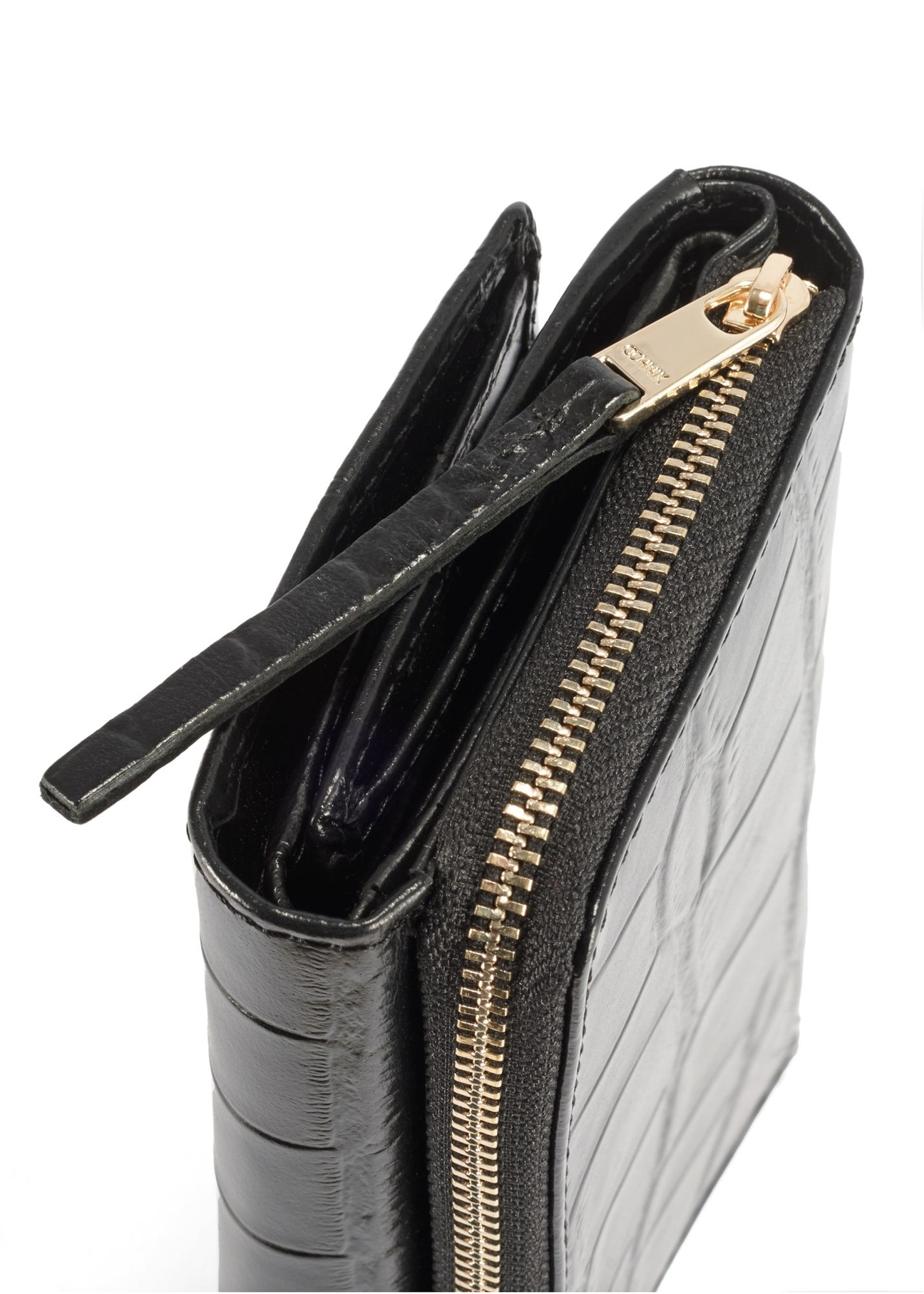 Średni skórzany portfel damski croco PORES-0907-9G(Z26)