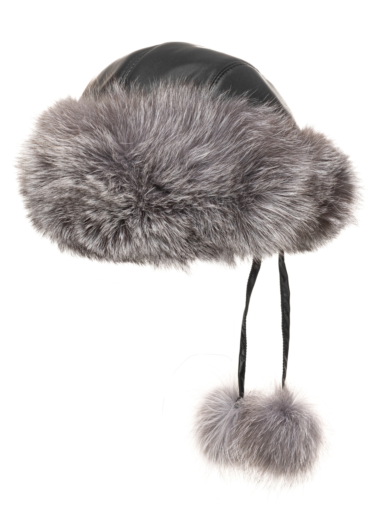 Czapka damska z futrem naturalnym z lisa CZADF-0049-9J(Z26)