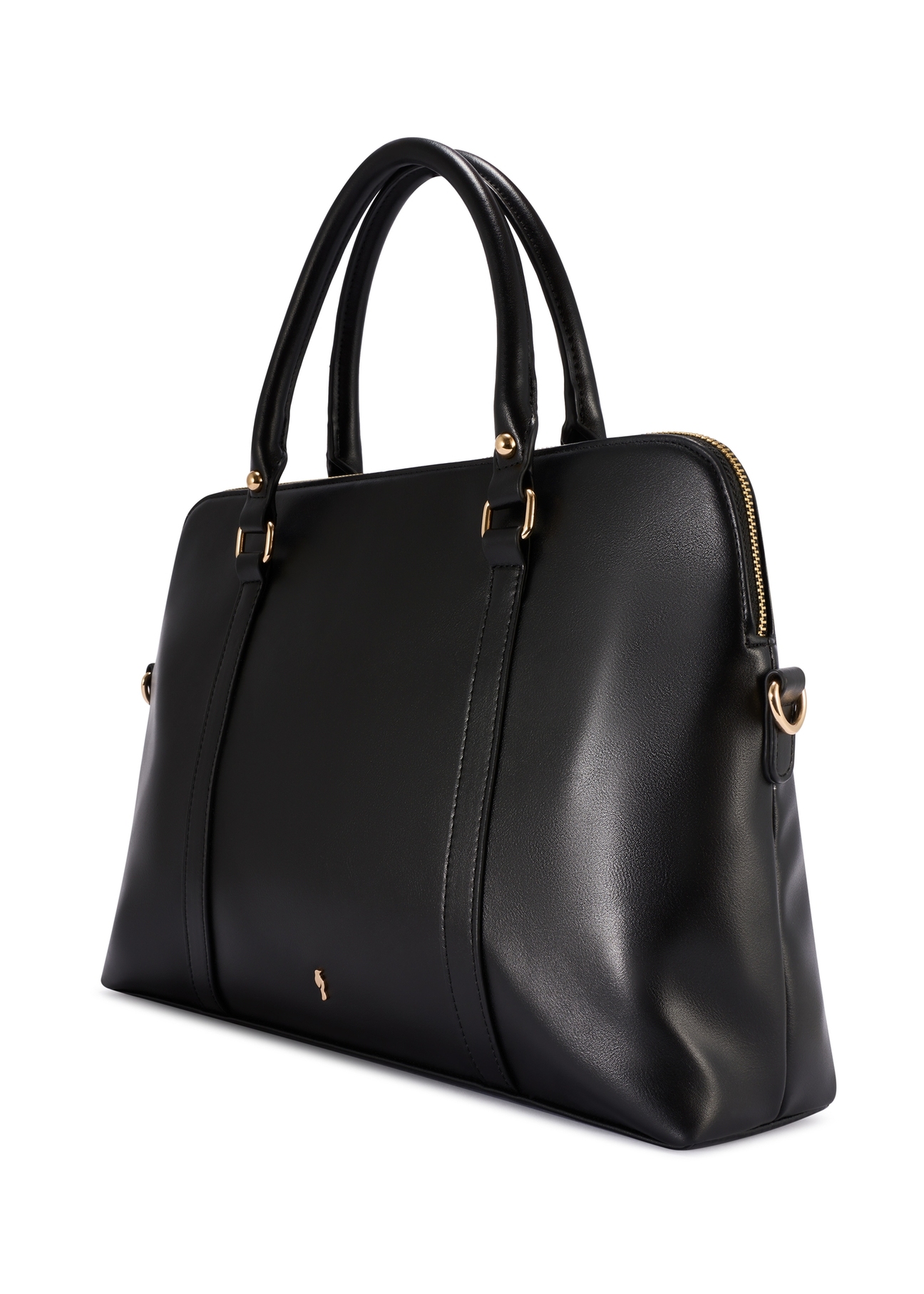 Чорна жіноча сумка для ноутбука TOREC-1130-99(W26), діагональний вигляд виробу на білому тлі.